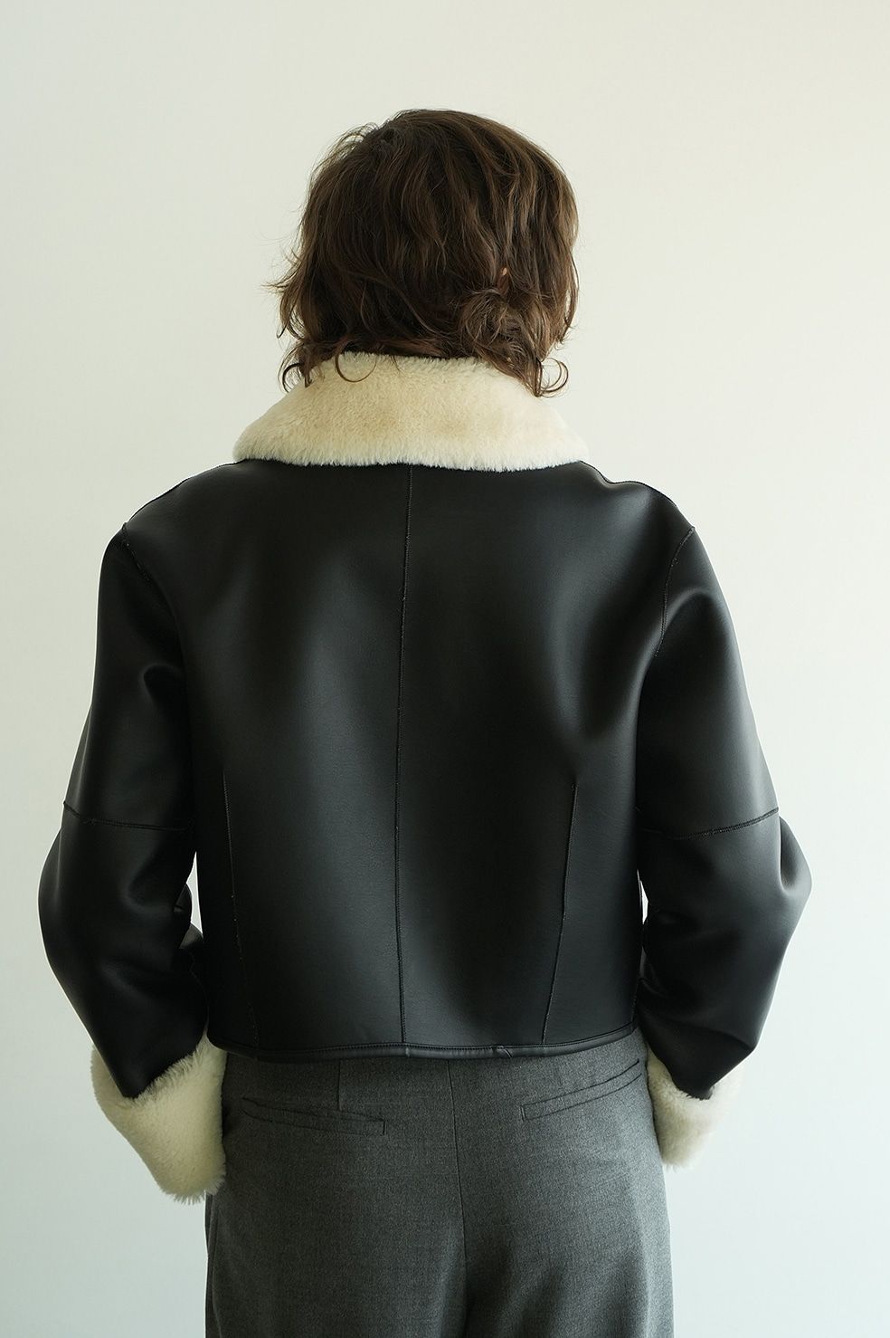 CLANE - レザーショートコート - VEGAN LEATHER BOA SHORT JACKET