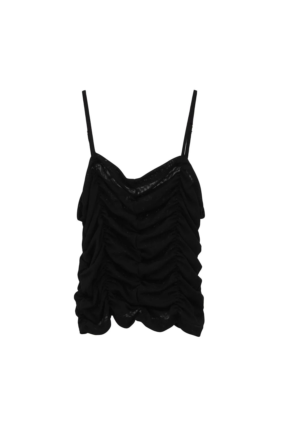 CLANE - SHIRRING CAMI TOPS ORANGE - シャーリングキャミトップス