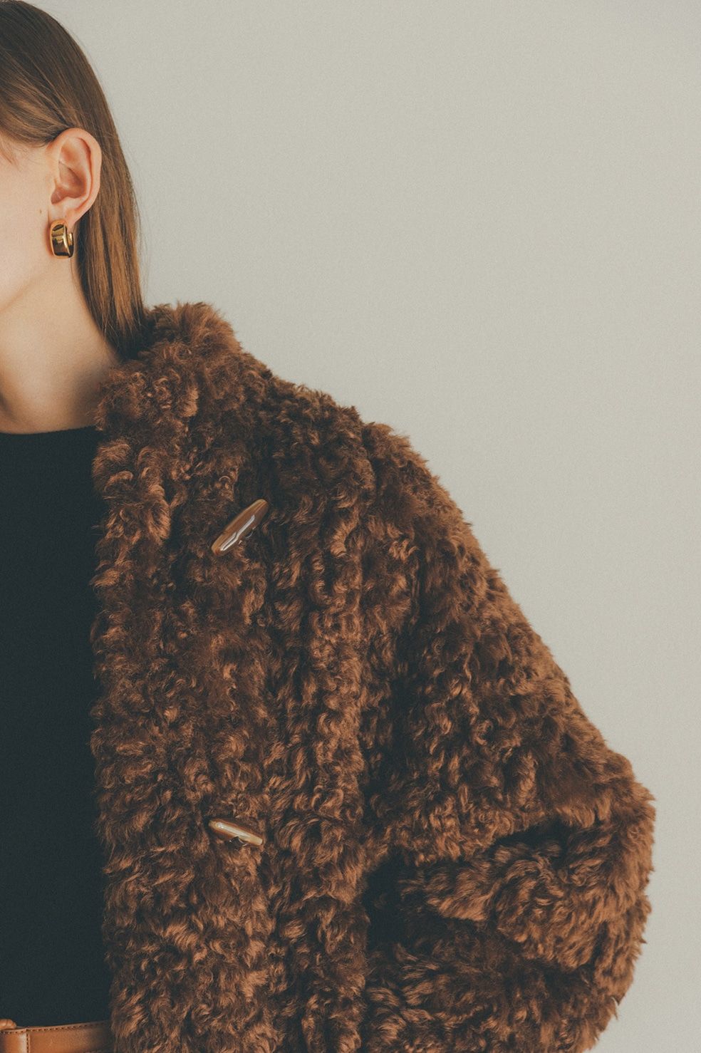 CLANE - カールファーショートコート - CURL FUR SHORT COAT - BROWN