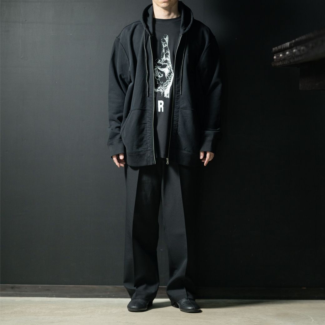 RAF SIMONS - Zipped hoodie with RS hand signs on sleeves | ALTERFATE