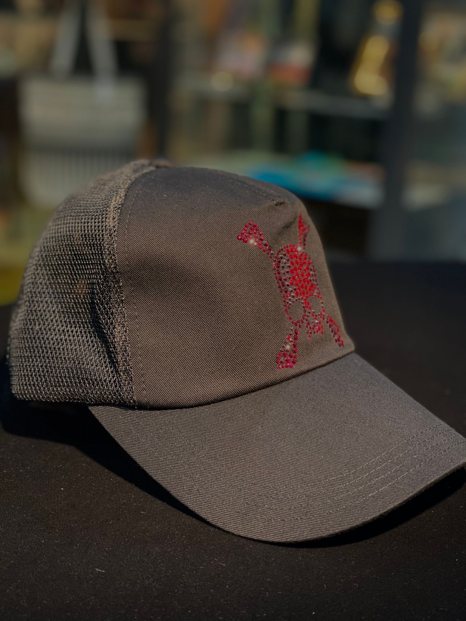 Roen - スワロスカルメッシュベースボールキャップ / BLACK×レッド