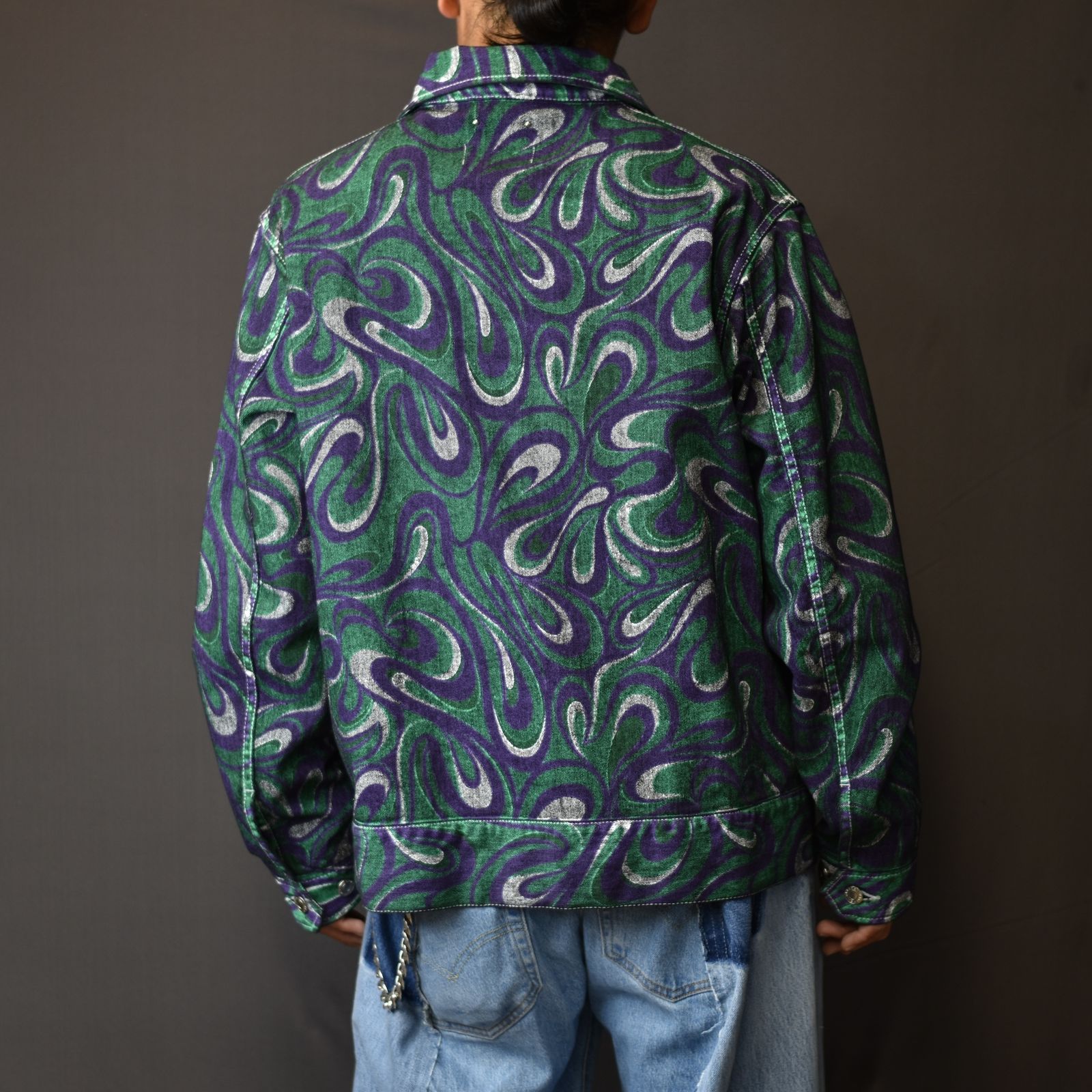 フラワー刺繍デニムシャツ kidill mine denim コラボ KIDILL