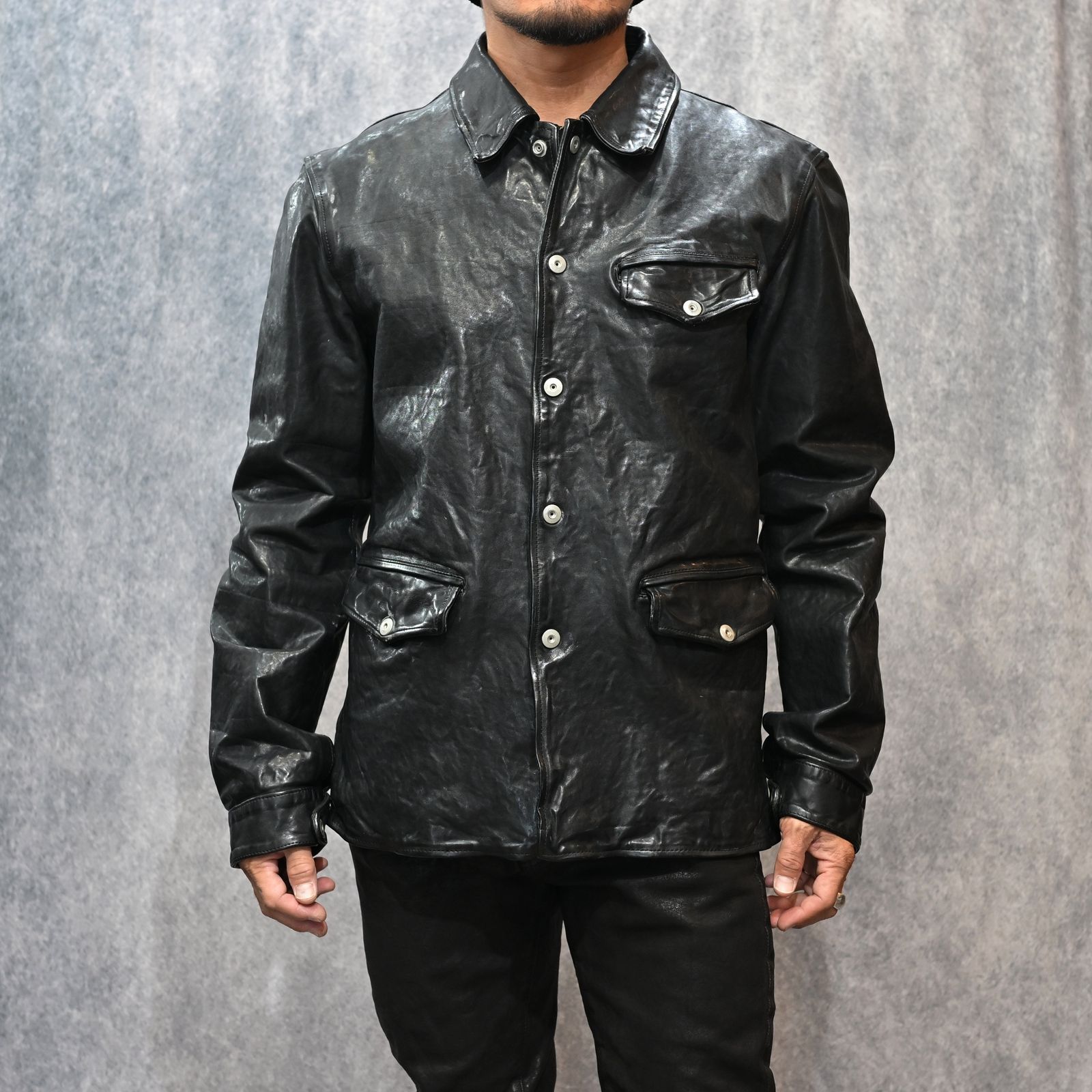 ISAMU KATAYAMA BACKLASH - フレンチショルダー 製品染め カーコート