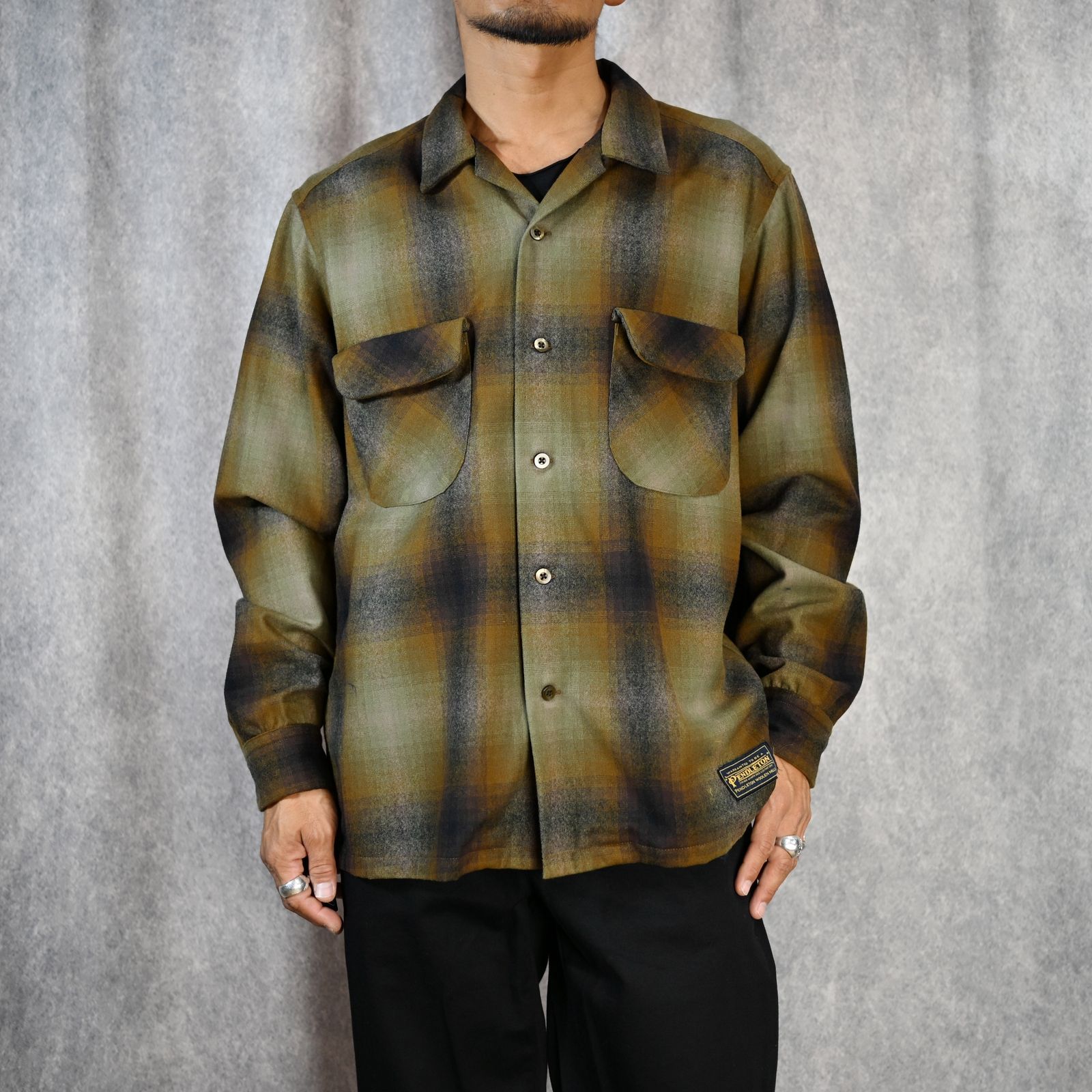 MINEDENIM - × PENDLETON W.Check Double Pocket Ooen Collar SH （BRT