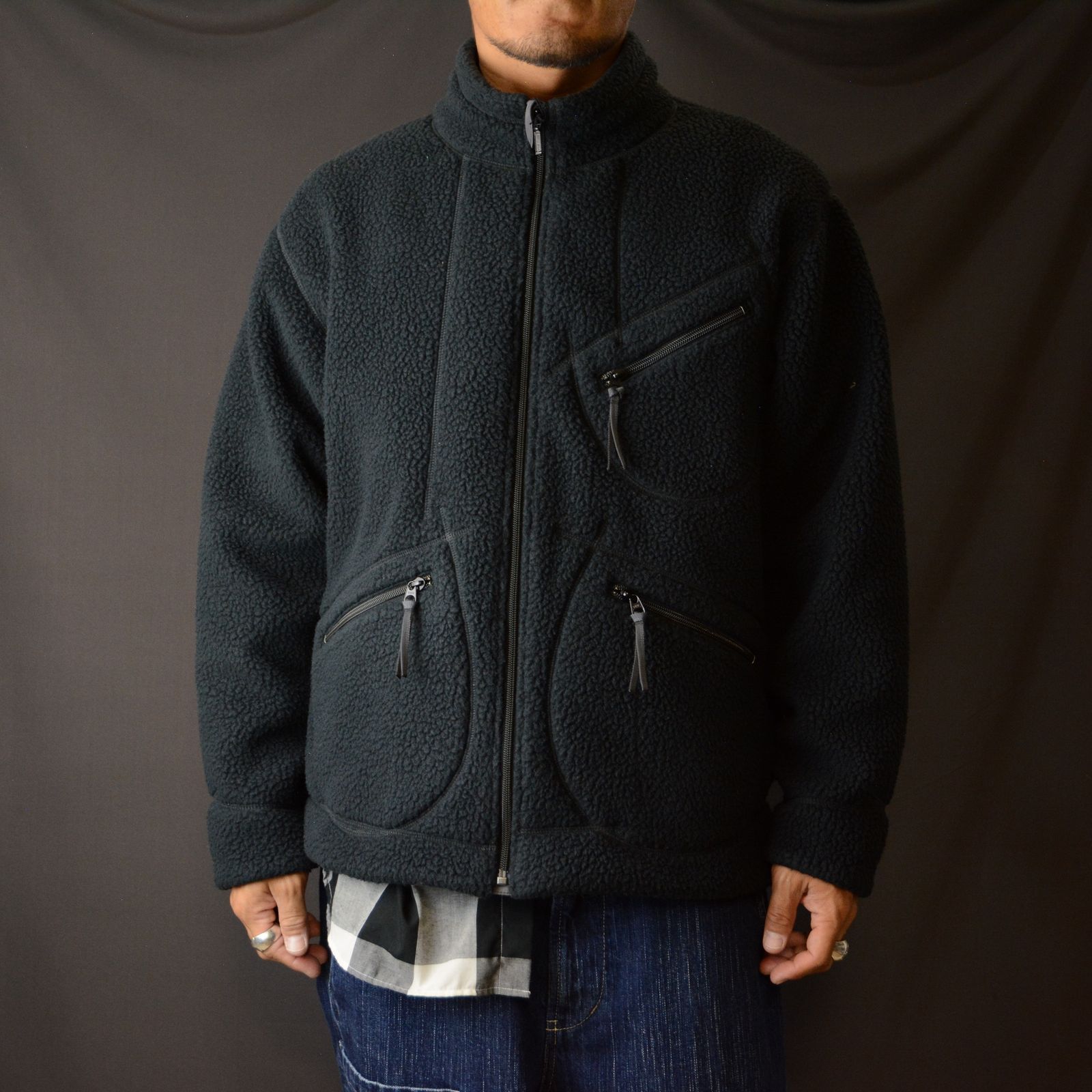 Porter Classic - FLEECE ZIP UP JACKET （POLARTEC） (BLACK