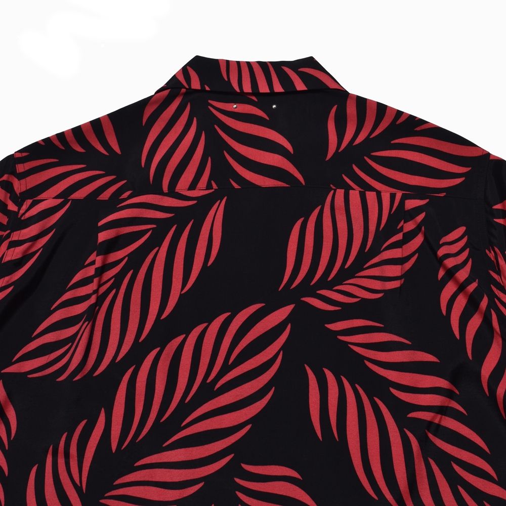 MINEDENIM - × WACKO MARIA Leaf Motif Hawaiian Shirt （BLACK×RED