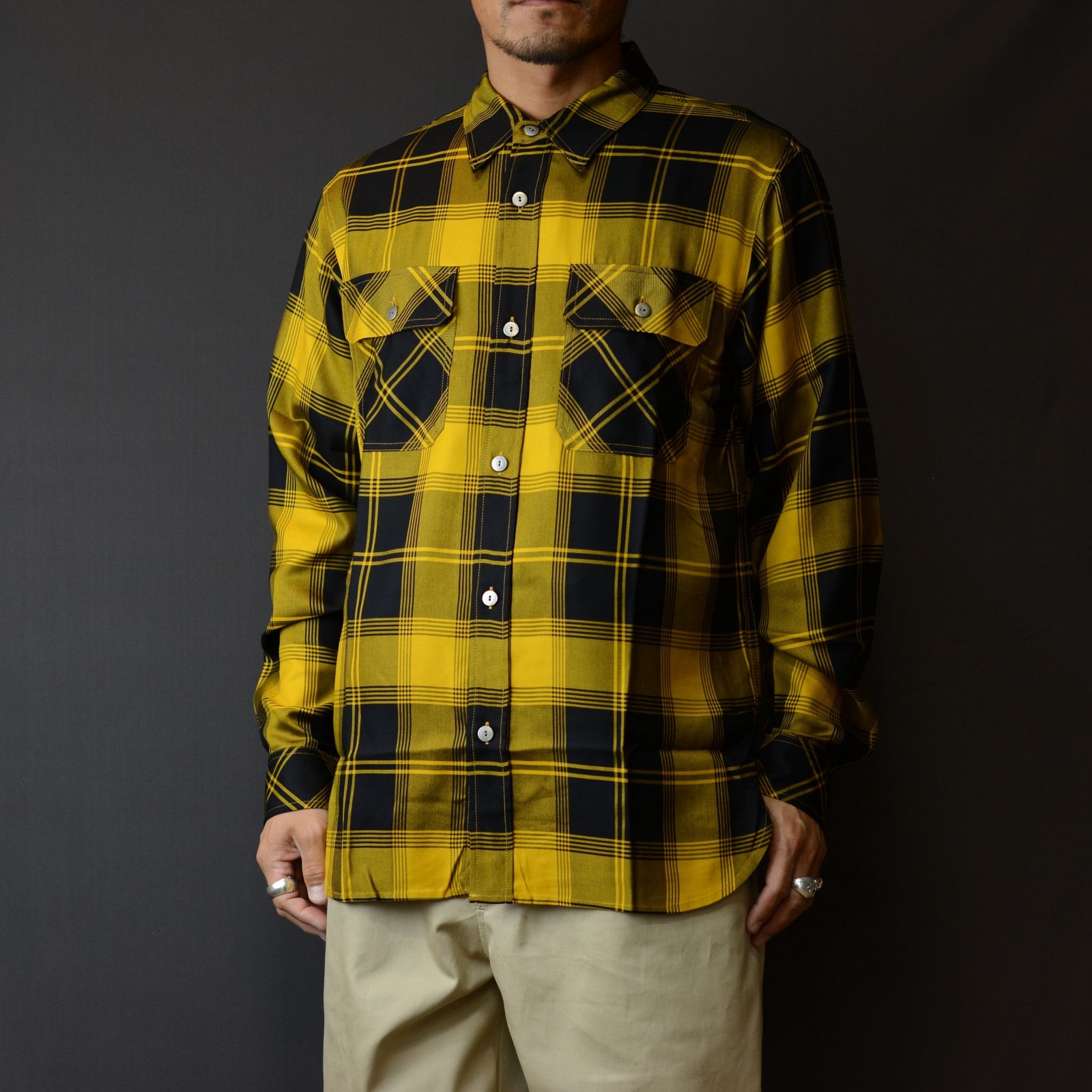 ISAMU KATAYAMA BACKLASH - レーヨンチェック シャツ （RED） | chord