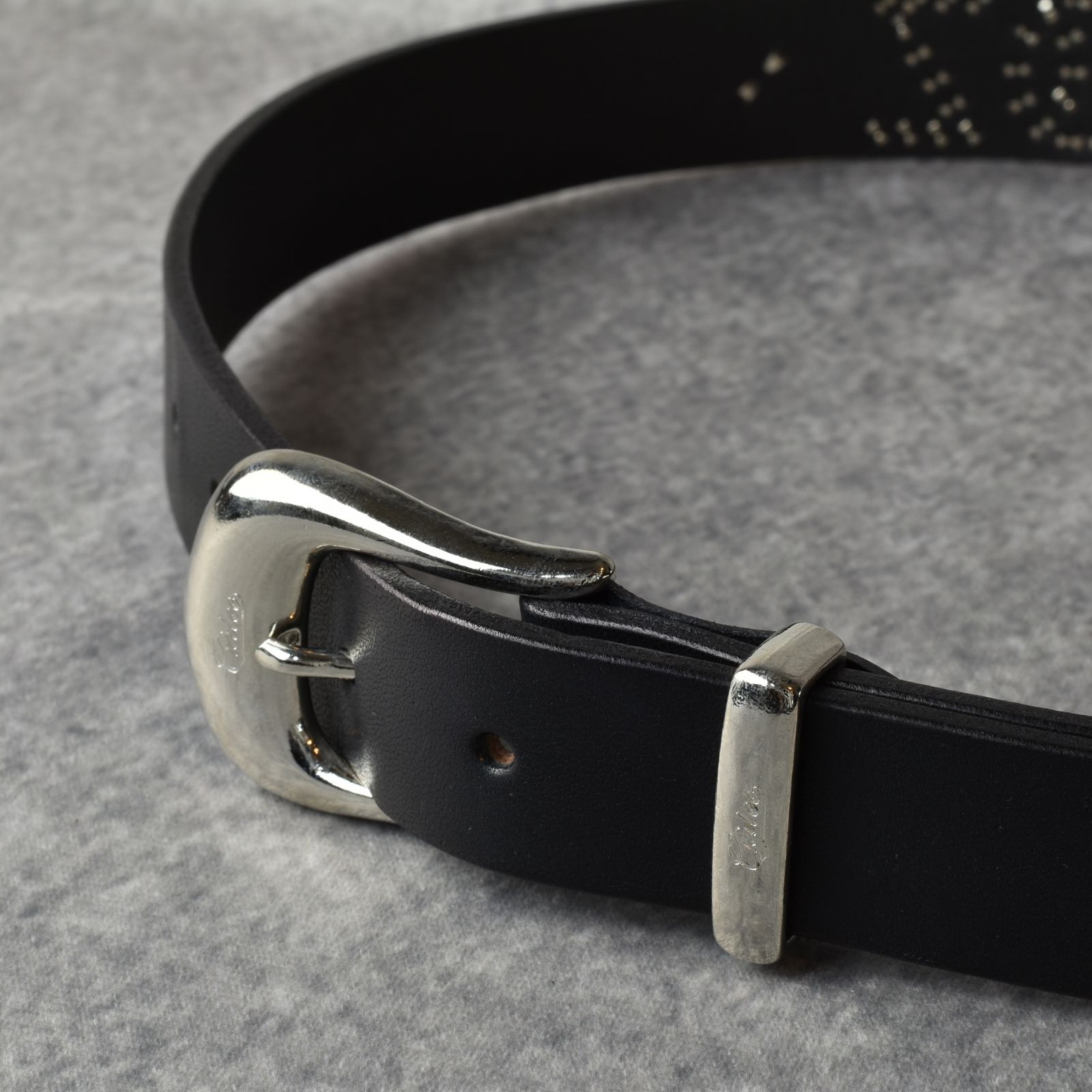 CALEE - × KEBOZ STUDS LEATHER BELT (BLACK) / × ケボズ スタッズ