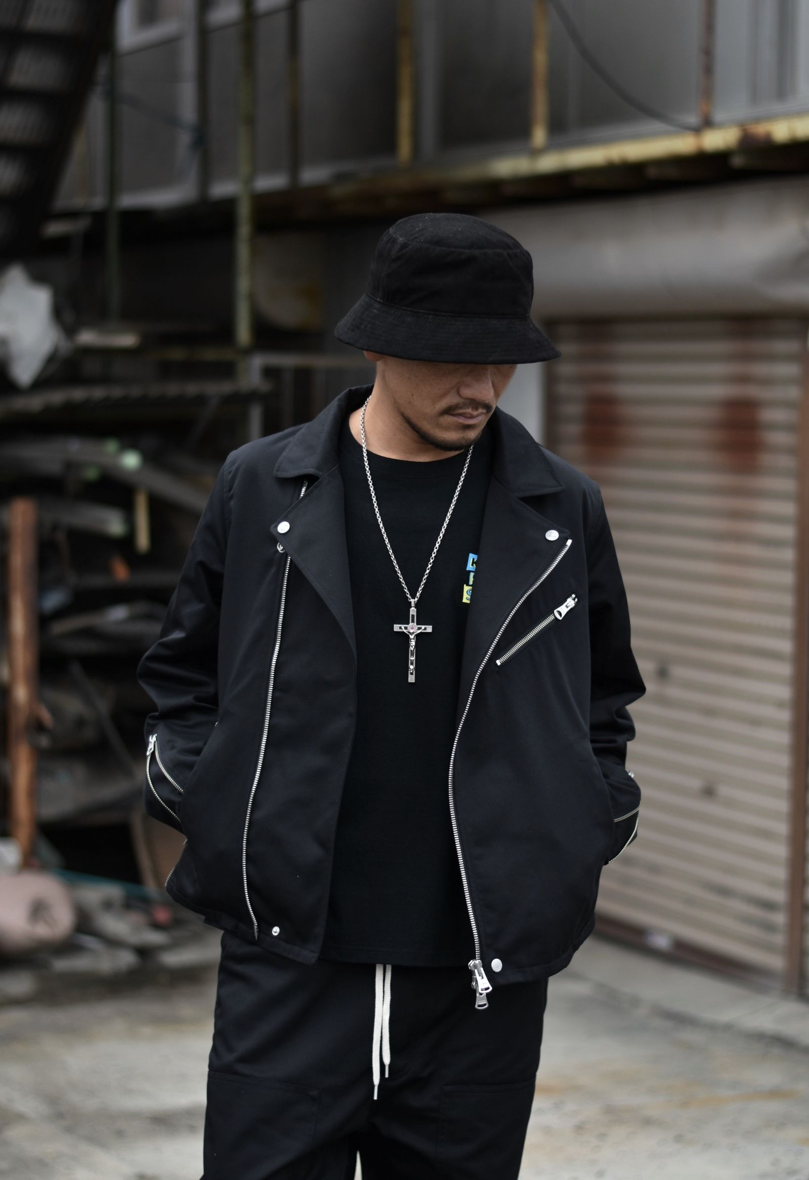 ISAMU KATAYAMA BACKLASH - ×× Dickies ライダース (BLACK) | chord