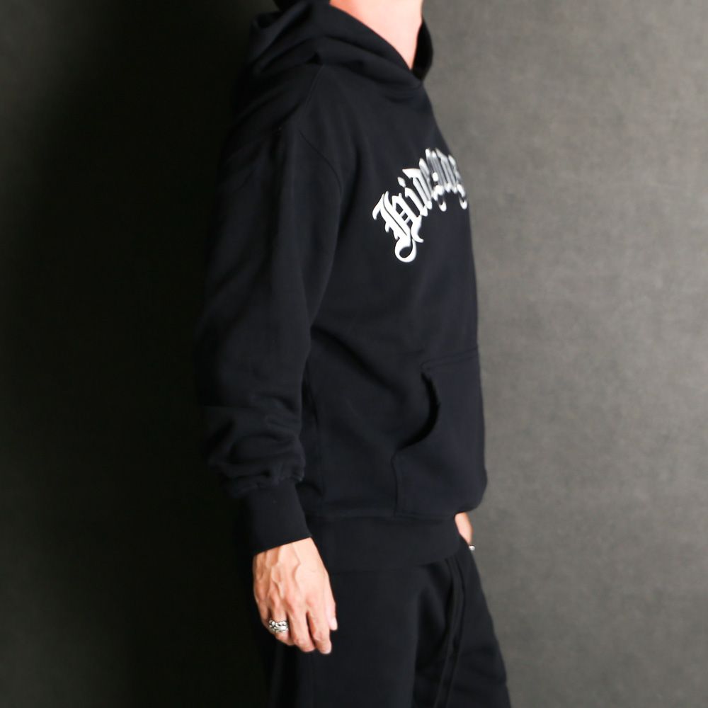 HideandSeek - Old English Hooded Sweat Shirt(24aw) - BLK / プル