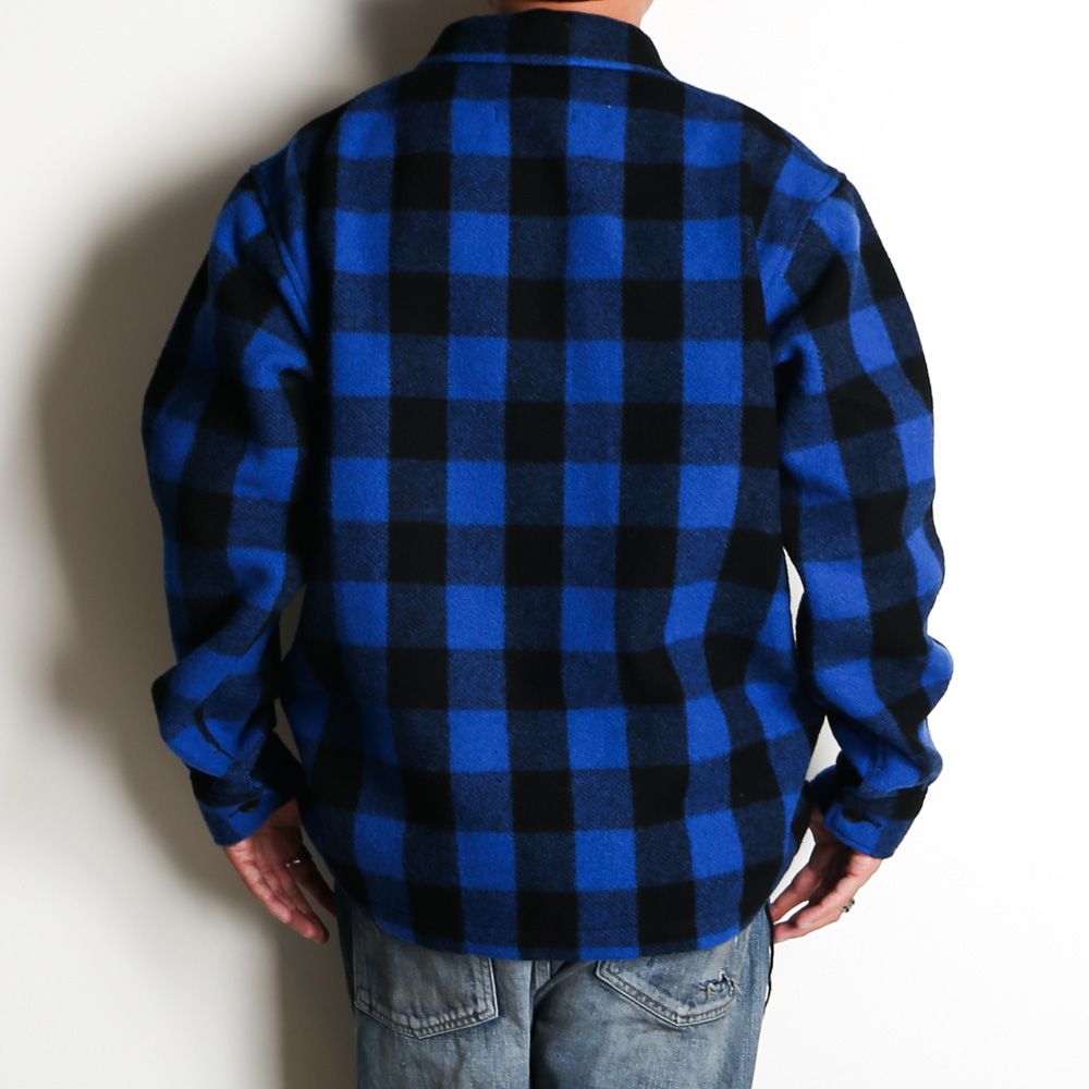MASSES - × PORKCHOP / WOOL JACKET P - Blue × Black / バッファロー