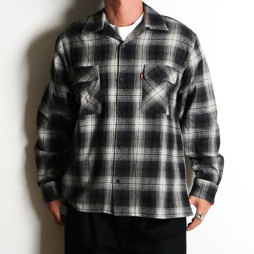 HideandSeek - Ombre Check L/S Shirt (25aw) - BLK / オンブレ