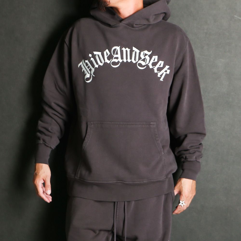 HideandSeek - Old English Hooded Sweat Shirt(24aw) - C-GRY / プル