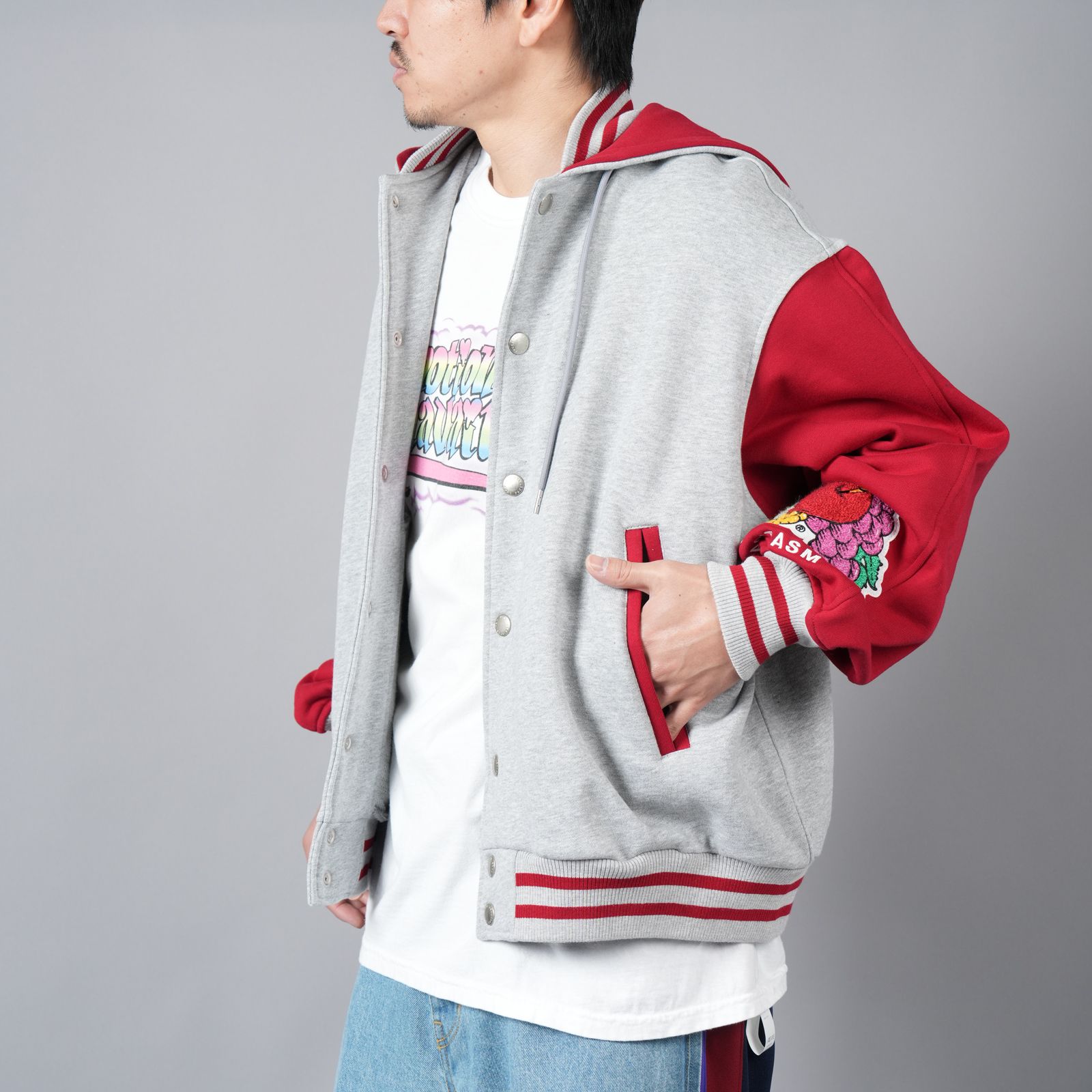 WhiteMountaineeringメッシュコントラストラグランラゲージパーカ