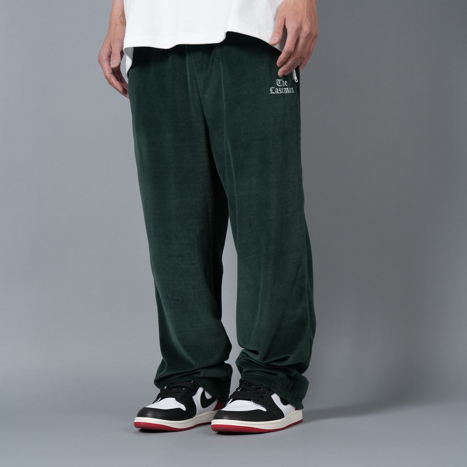 LASTMAN - VELOUR TRACK PANTS / ベロア トラックパンツ (グリーン