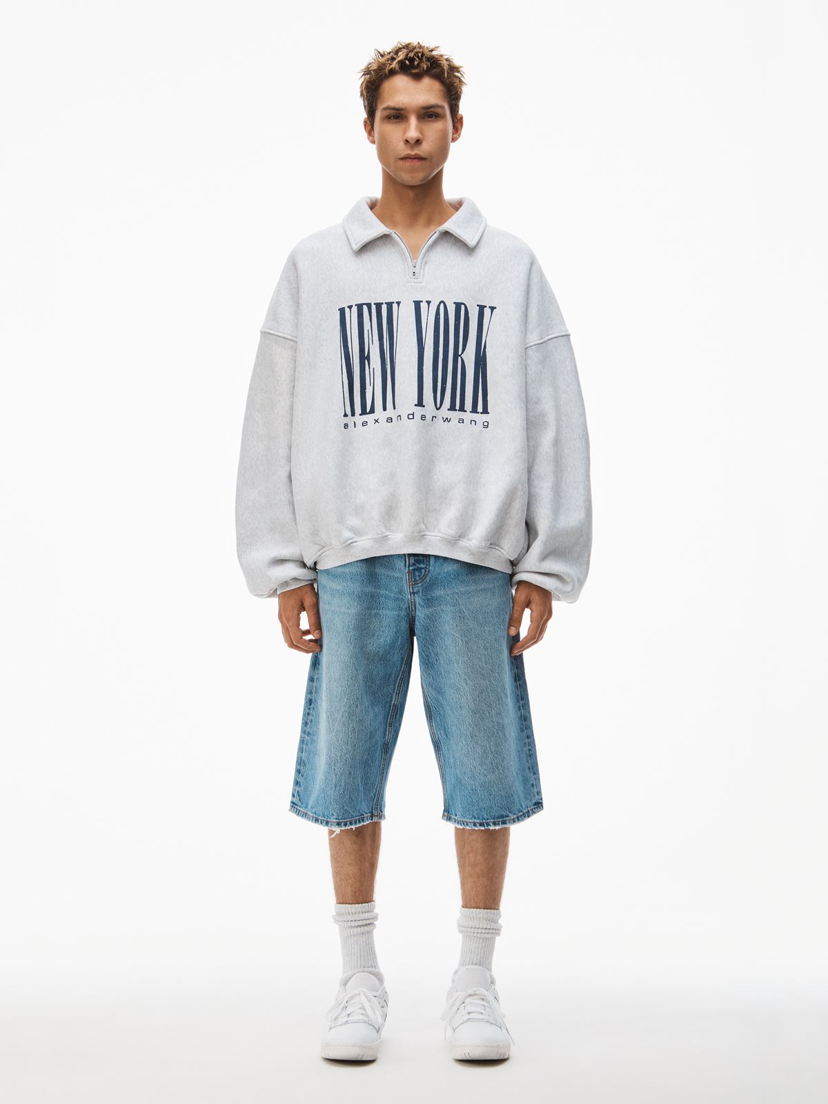 alexander wang - 【ラスト1点】HALF ZIP SWEATSHIRT WITH NY PUFF