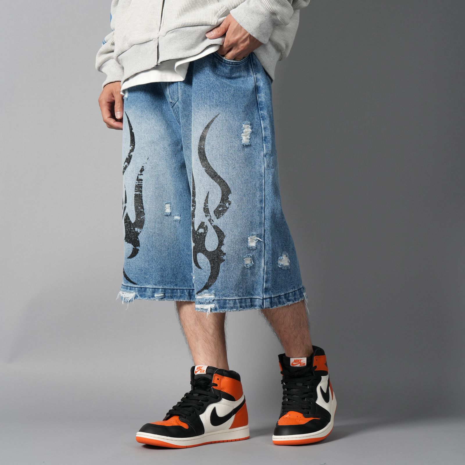 Chew Forever - 【残りわずか】 Tribal Denim Five-pocket Shorts