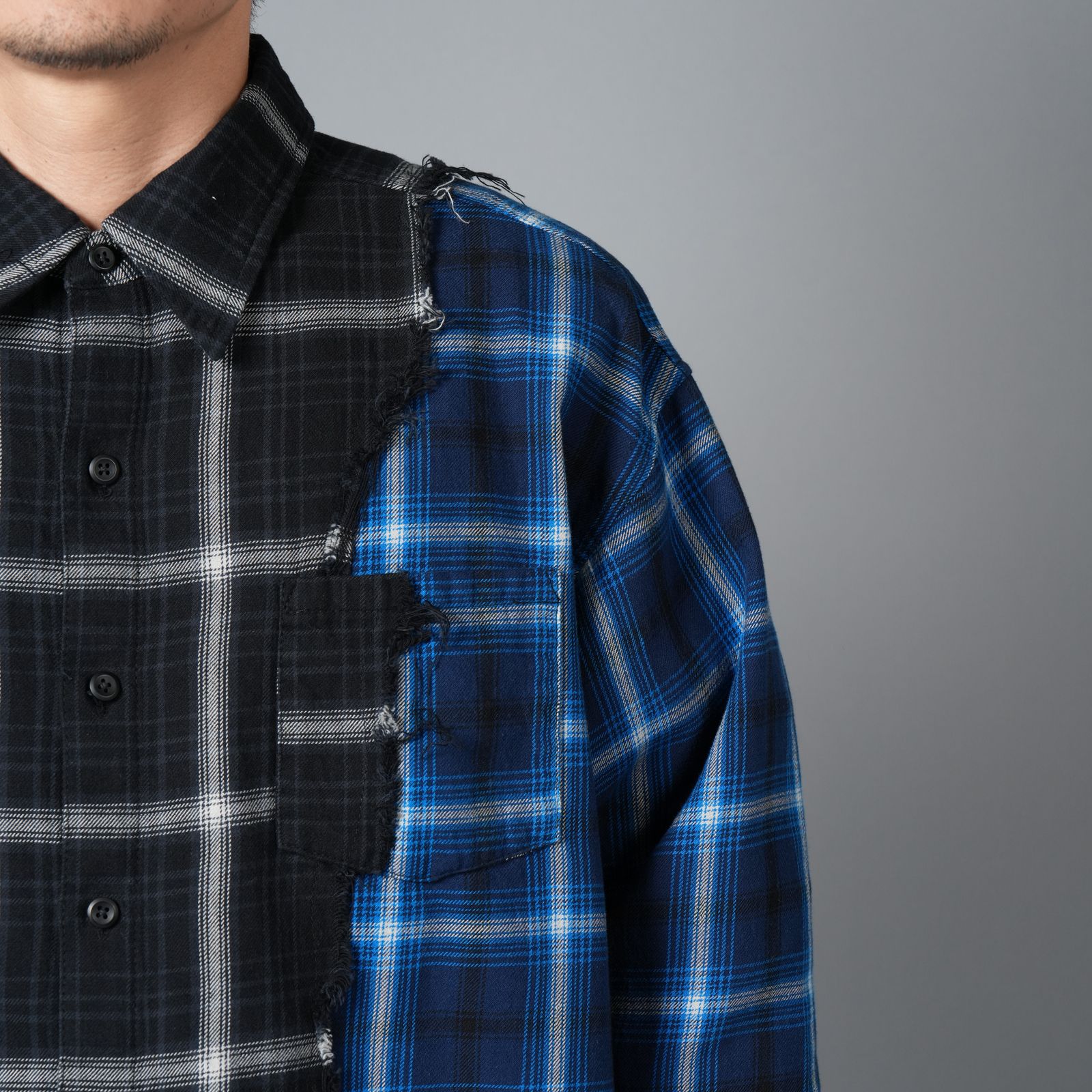 Rafu - Patchwork Shirt / パッチワークシャツ / ネルシャツ (マルチ