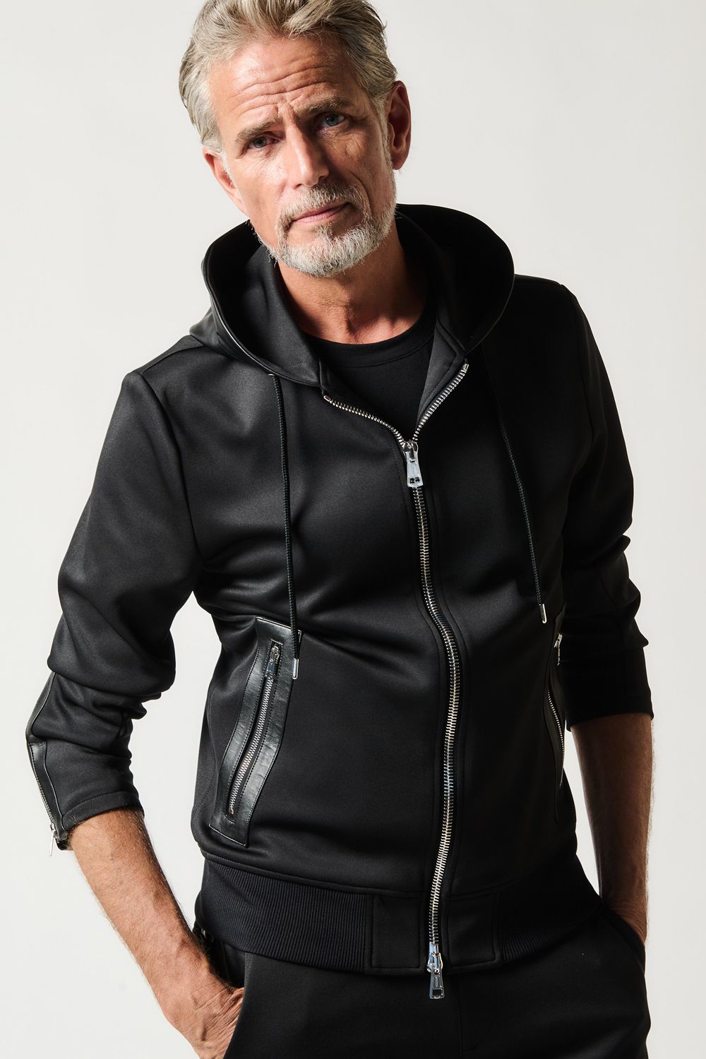 1PIU1UGUALE3 - RIDERS PARKA / スキューバ ダブルジャージ ライダース