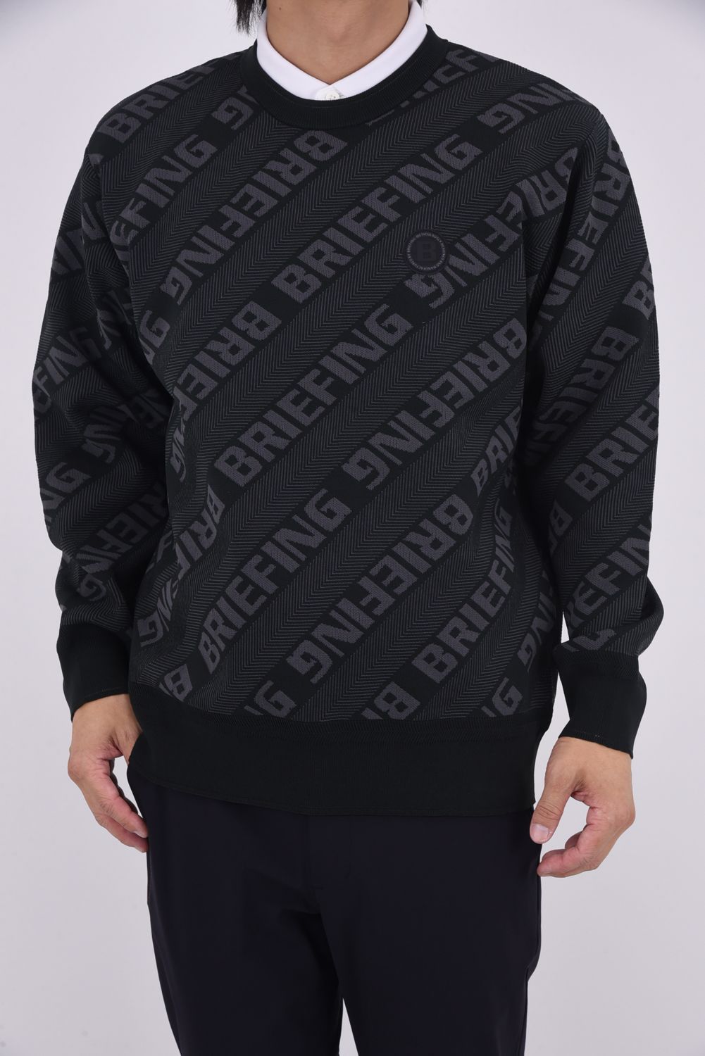 BRIEFING - 【25AW】 CE MEN'S WR BIAS LOGO CREWNECK KNIT / バイアス