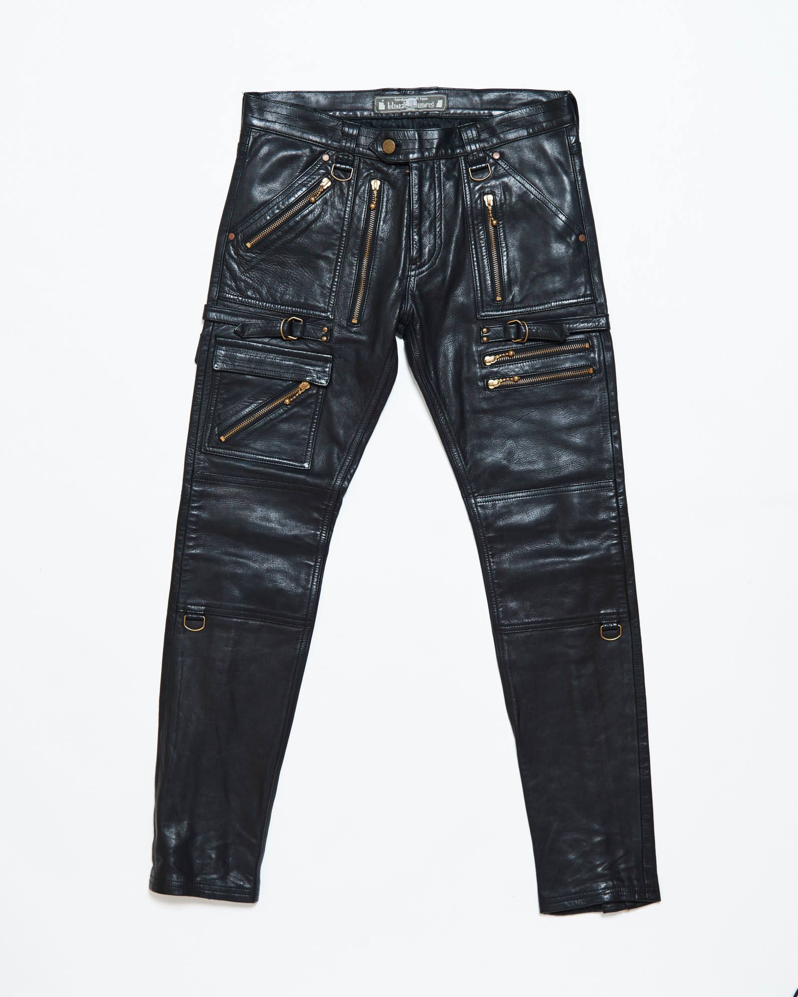 blackmeans - 945-78TP06-5 / レザーパンツ (スリム) GOLD ZIP | HAZE