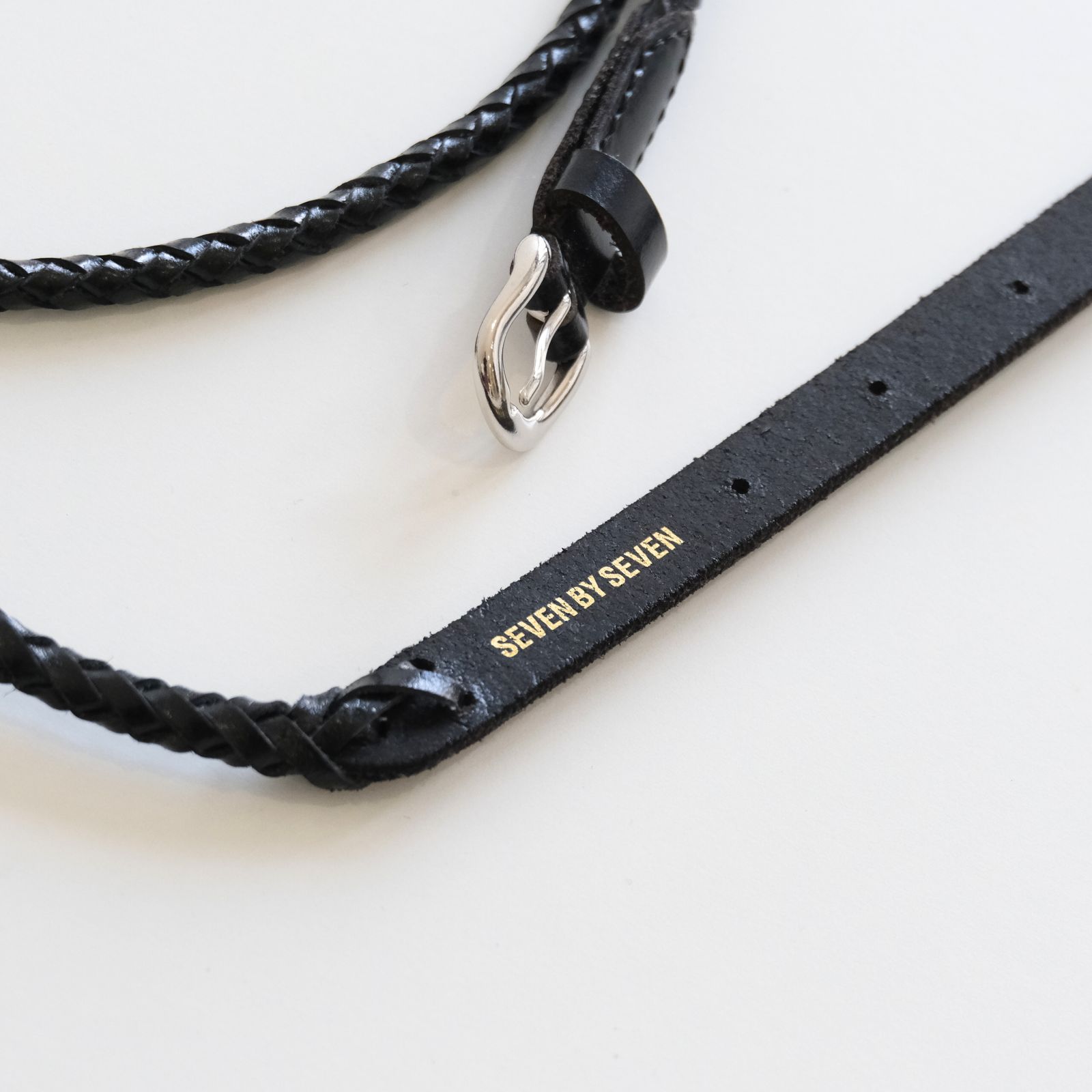 SEVEN BY SEVEN - STRING BRAIDED LEATHER LONG BELT / レザー