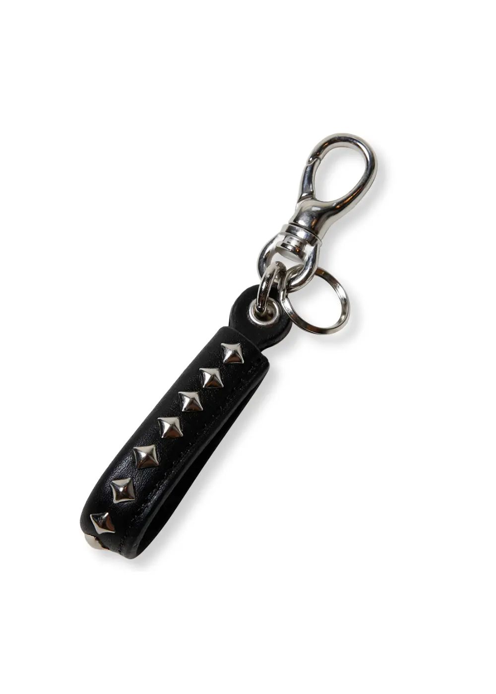 CALEE - 【ラスト1点】SILVER STAR CONCHO LEATHER KEY RING (BLACK