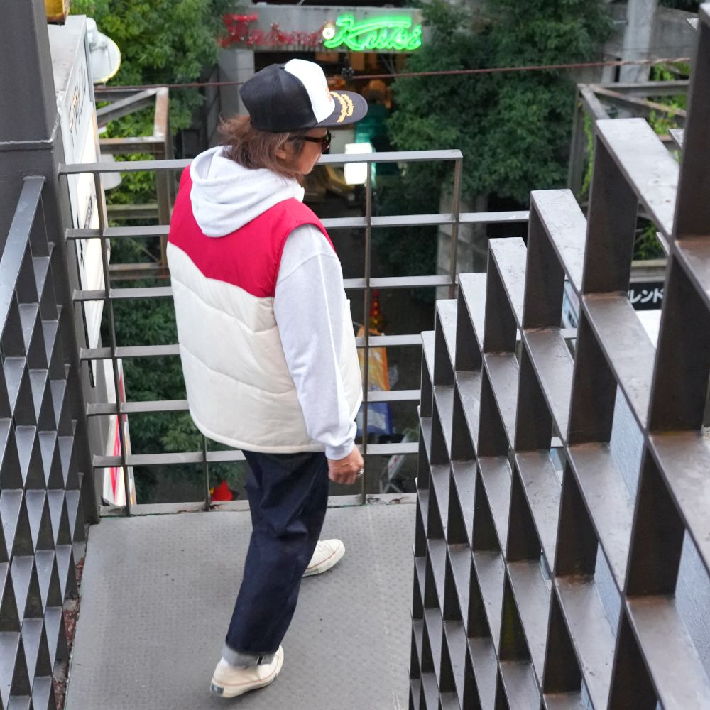 PORKCHOP GARAGE SUPPLY - RACING VEST (BEIGE×RED) / オリジナル