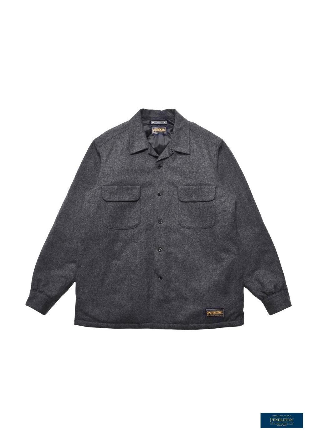 MINEDENIM - PENDLETON Wool Quiltliner Open Collar SH (GRY) / ペン