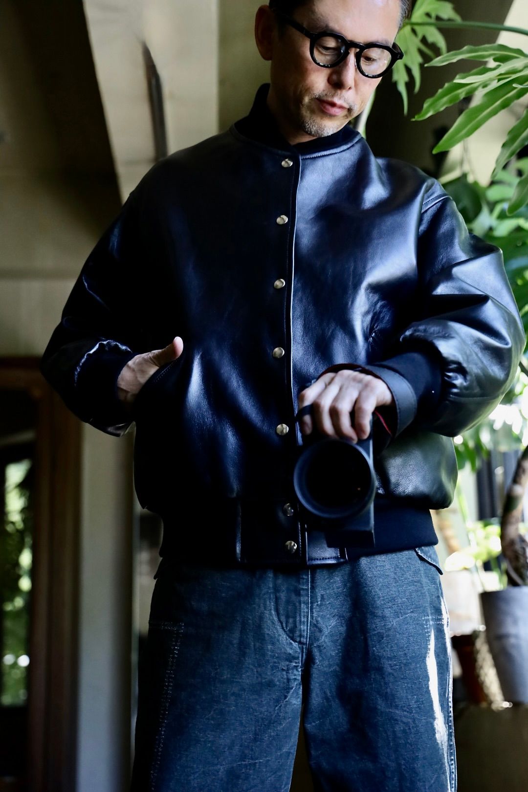 A.PRESSE - アプレッセ Leather Award Jacket(24ААР-01-03H)BLACK☆8月