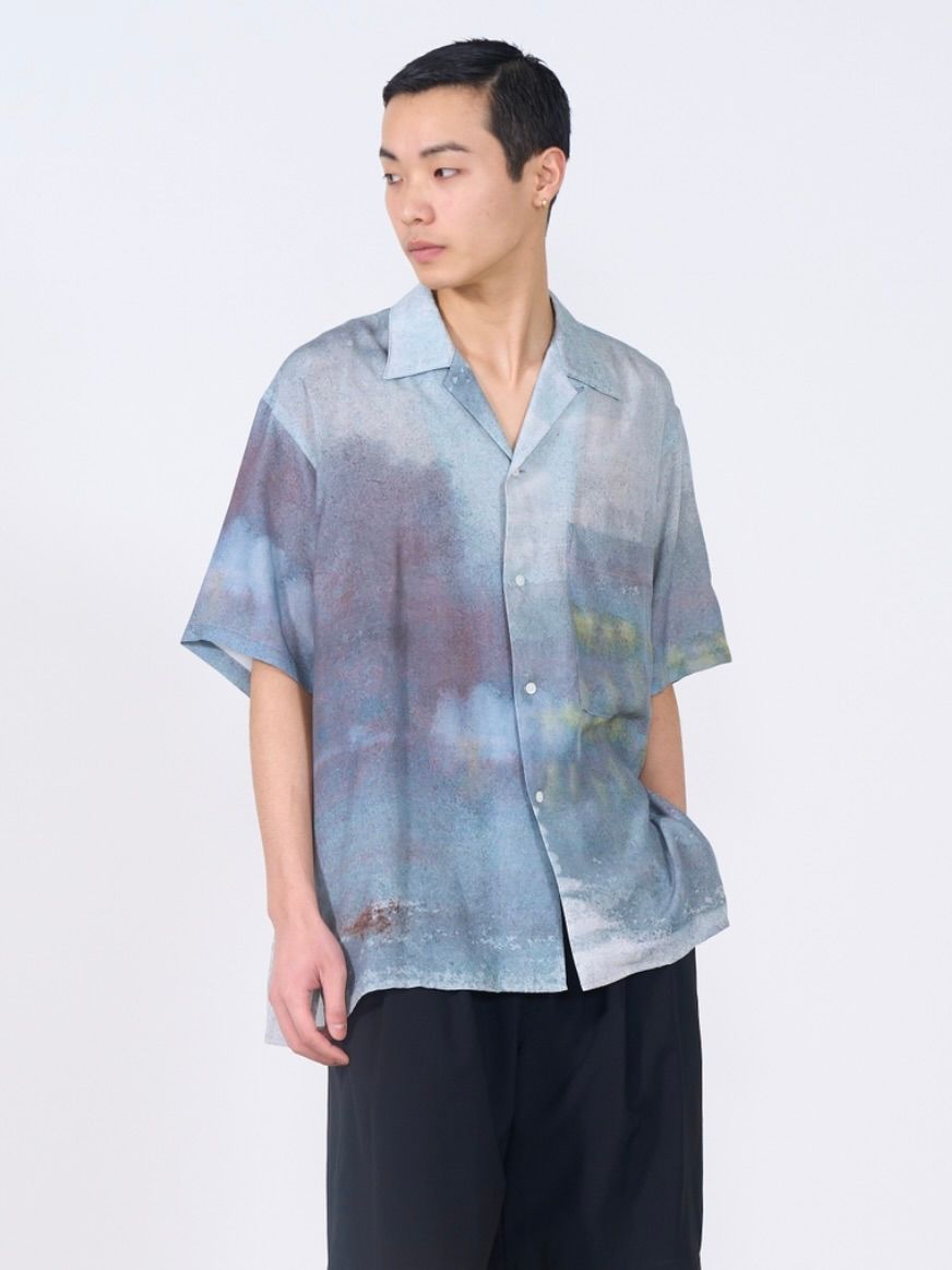YOKE - ヨーク25SUMMER シャツLANDSCAPE PRINTED OPEN COLLAR SHIRT
