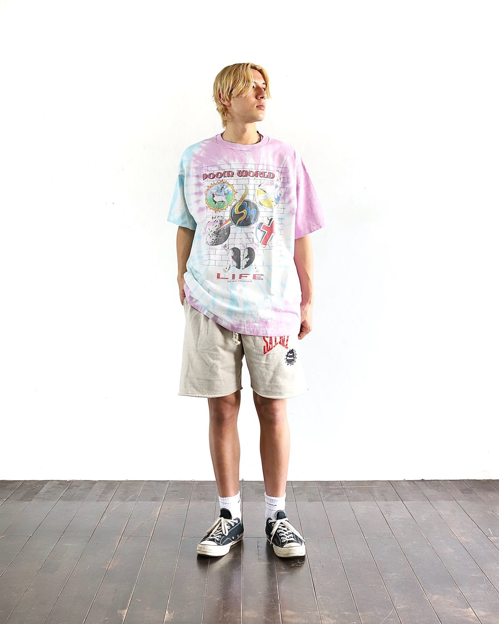 セントマイケル 24SS ラストマンコラボタイダイTシャツDOOR WRLD LM_SS