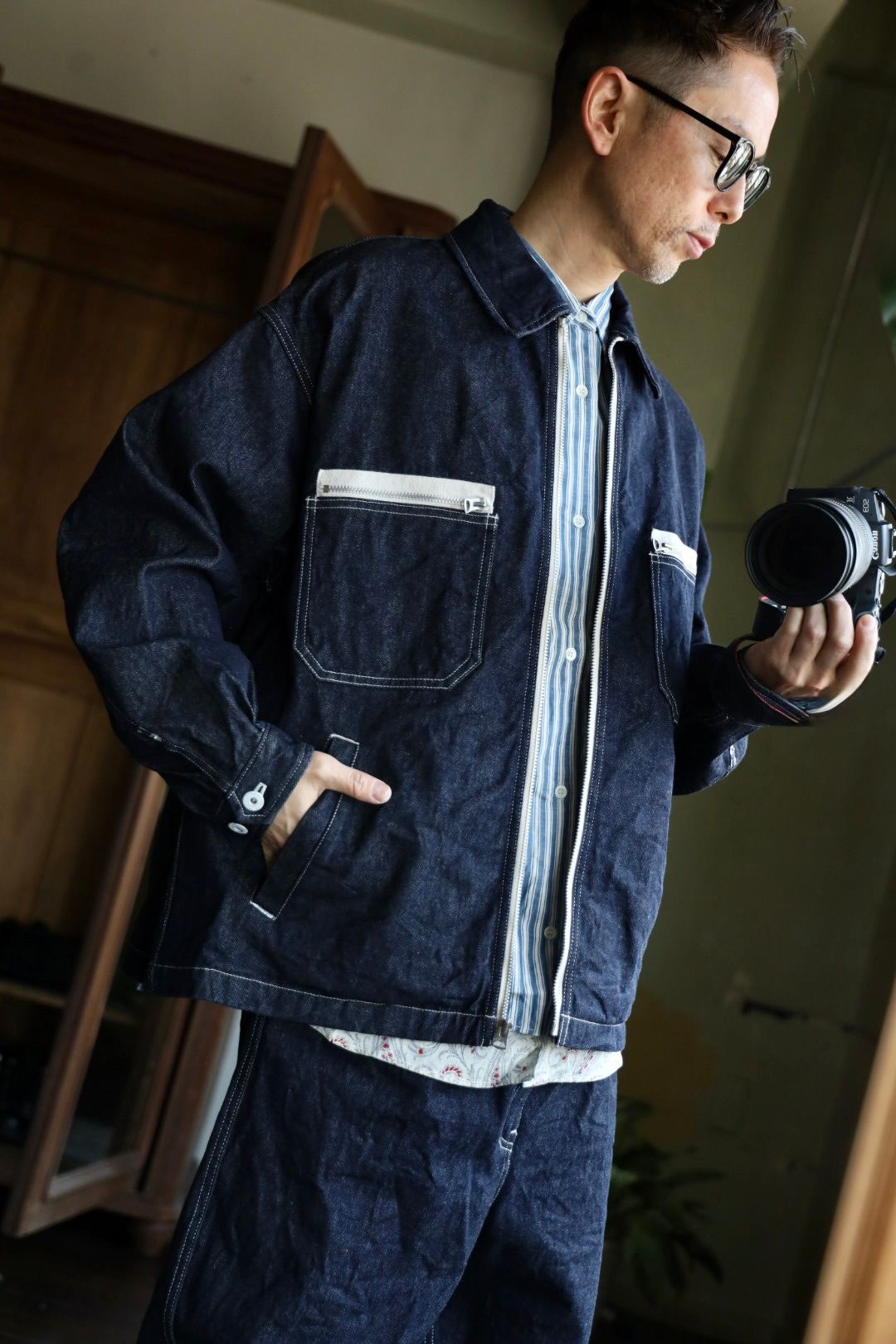 COMME des GARCONS HOMME ジップアップデニムジャケットスタイル2025.4