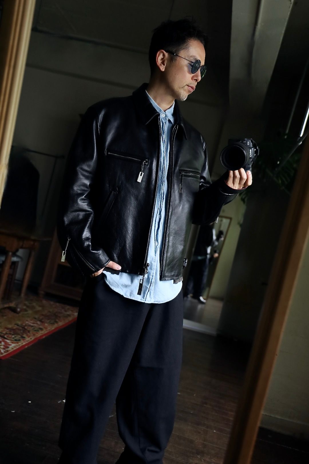 Yohji Yamamoto COW/DRUM LEATHER CUT OFF BLOUSONスタイル | 5555 | MARK