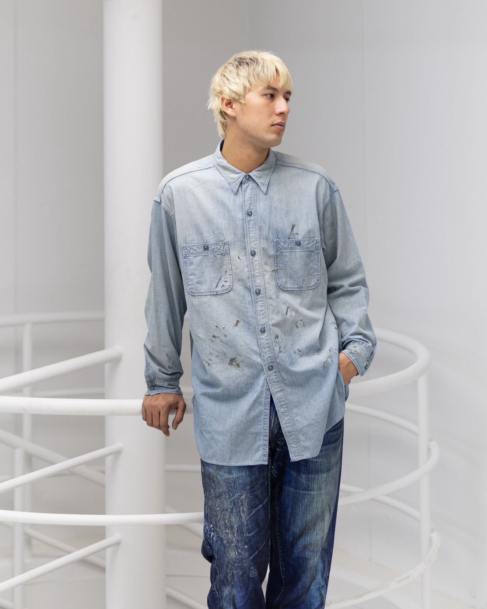 BOWWOW SKETCH ZOMBOO USN CHAMBRAY SHIRT AGED MARKスタイル | 7705