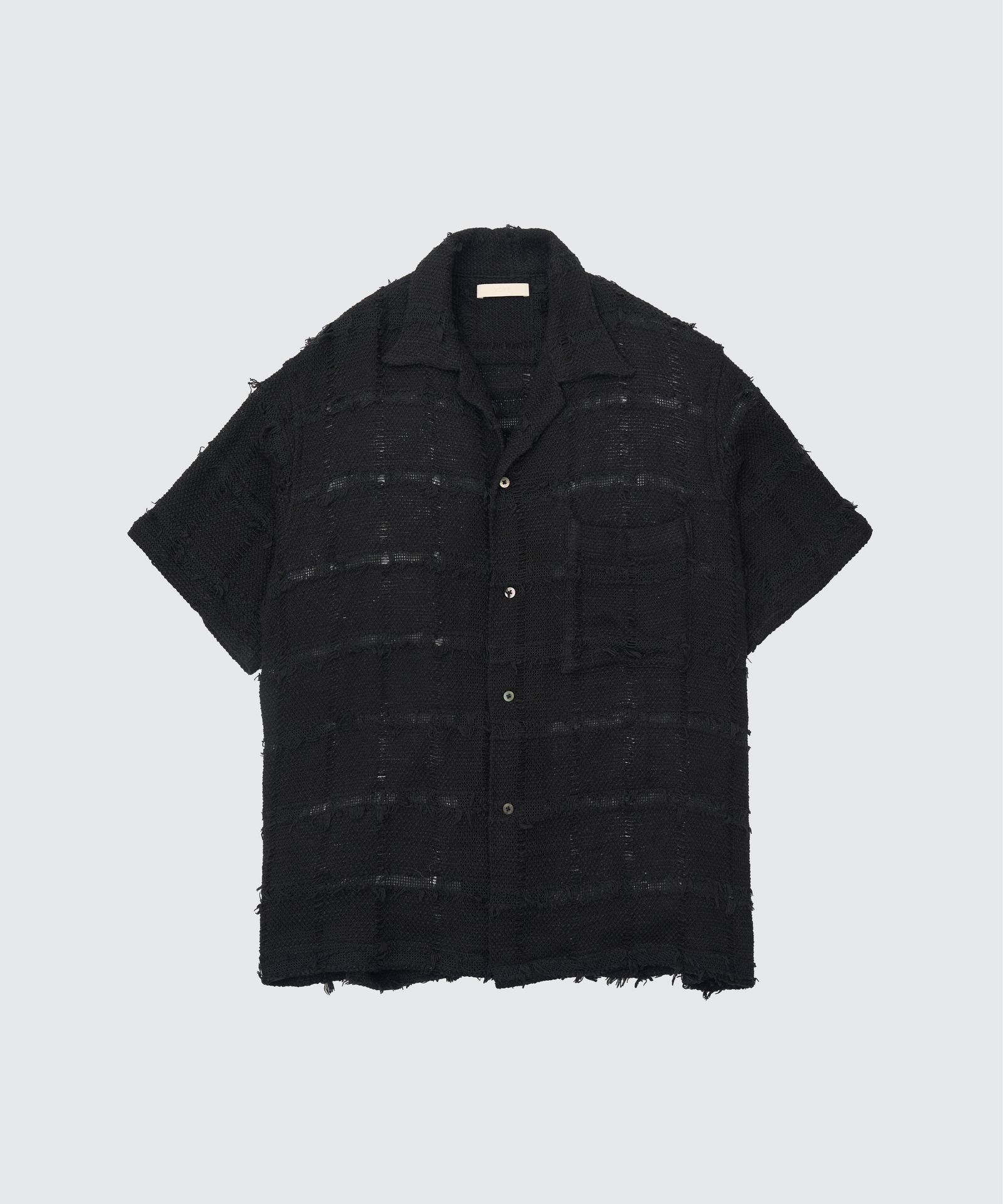 YOKE - ヨーク25SUMMER シャツ FRINGE CHECK TWEED OPEN COLLAR SHIRT
