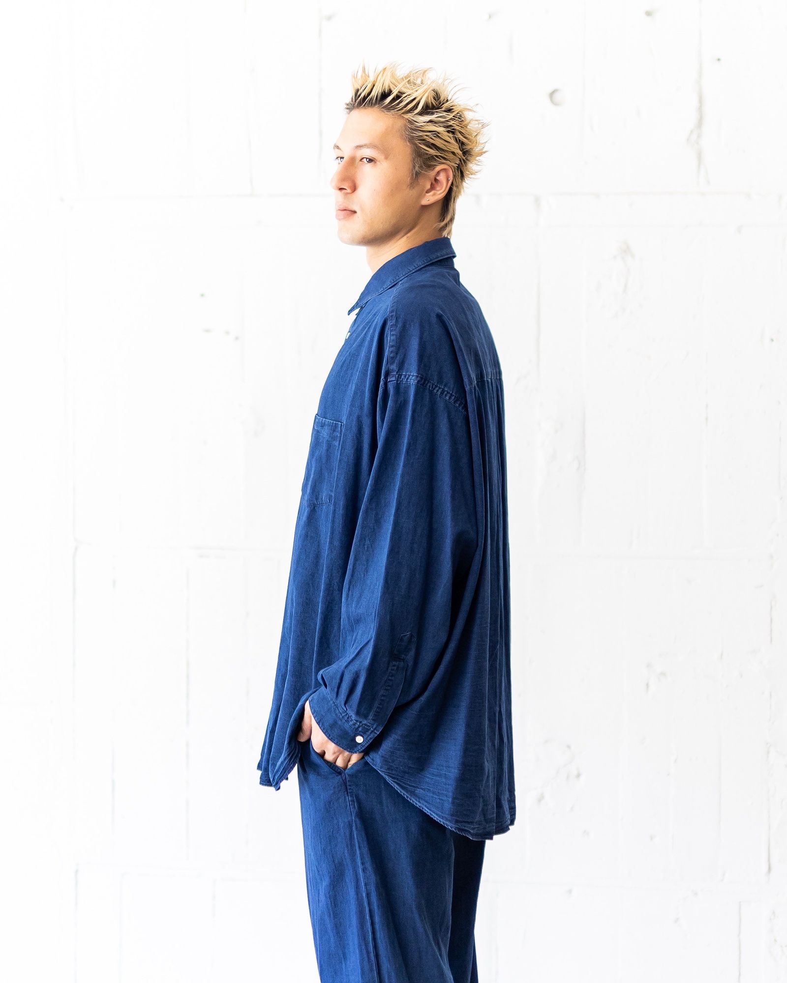 Graphpaper - グラフペーパー SIDOGRAS Indigo Poplin L/S Oversized