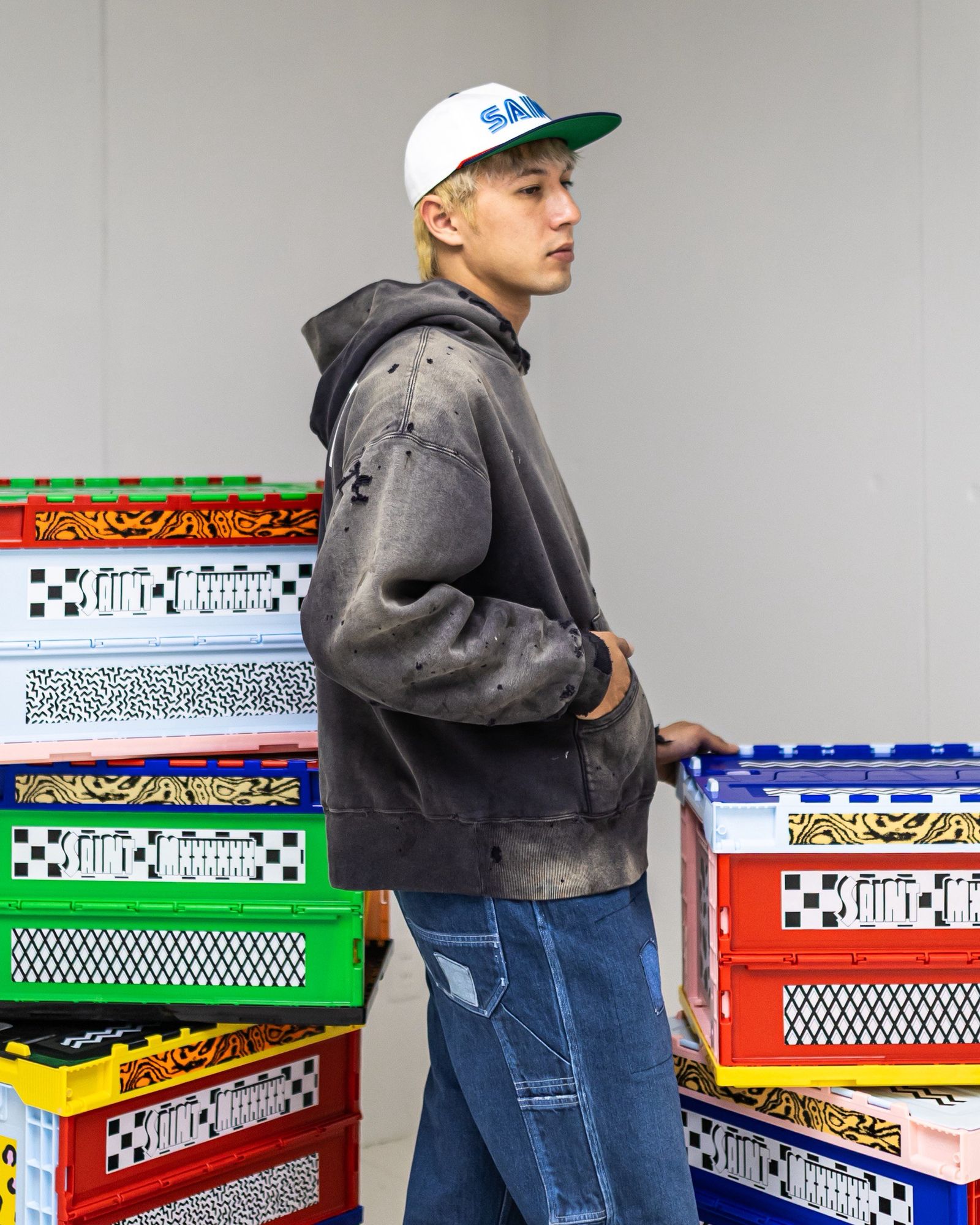 SAINT Mxxxxxx ベルベルジンコラボ BB_DBL FACE HOODIE/SAINT (BLACK