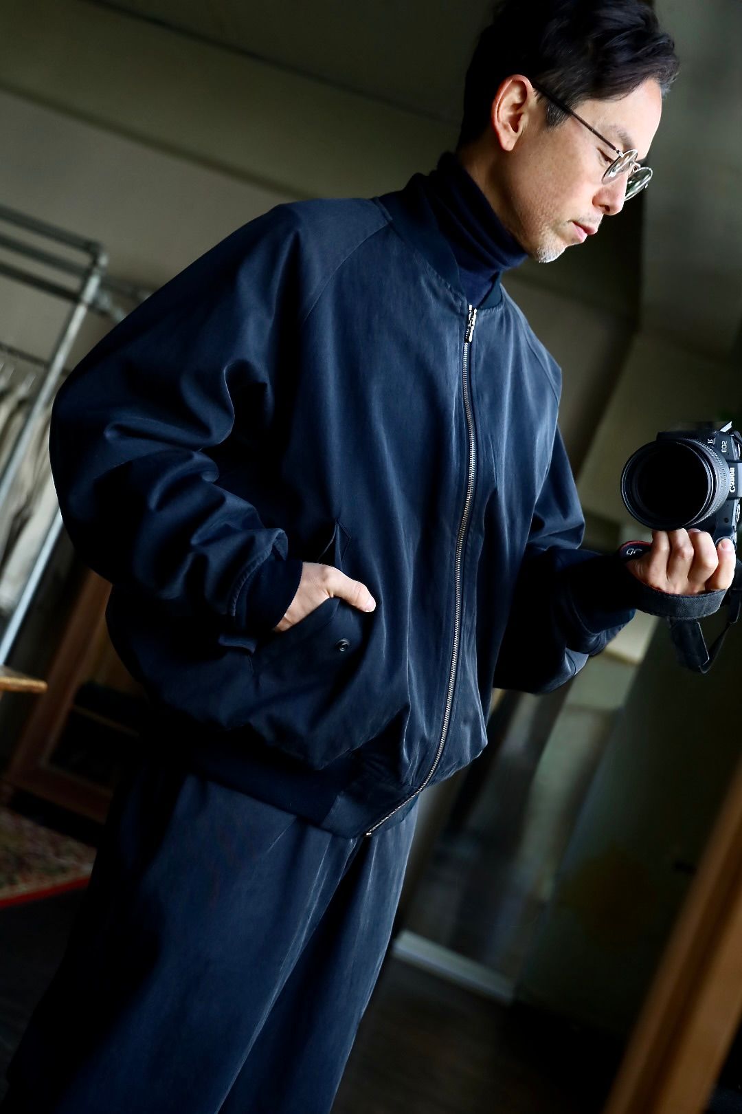 A.PRESSE - アプレッセ Silk Padding Jacket(25SAP-01-08H)NAVY☆1月11