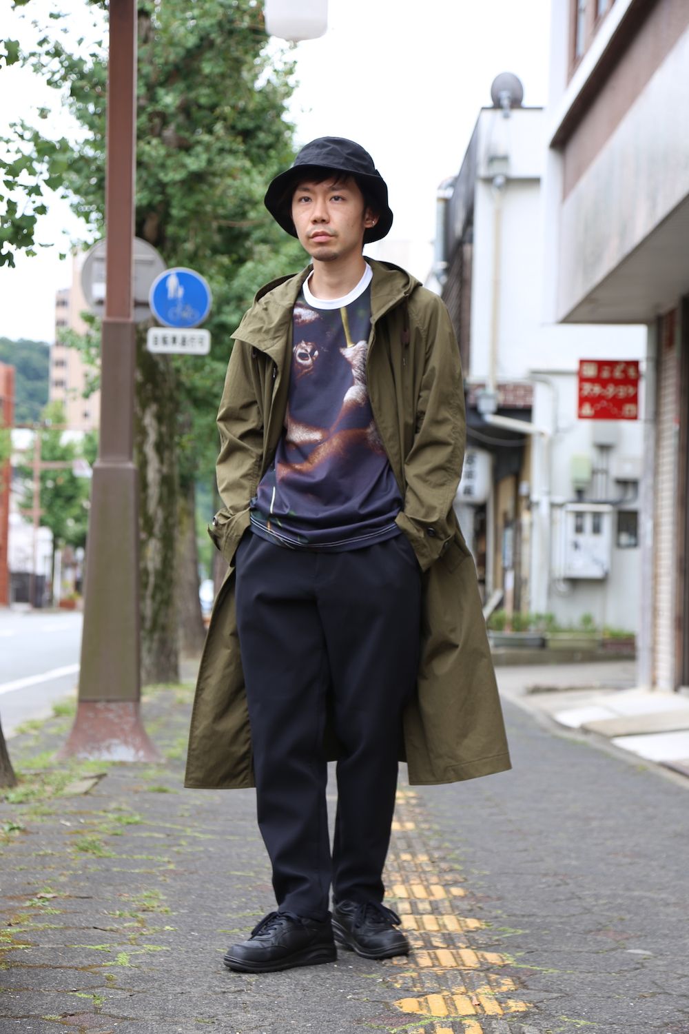 COMME des GARCONS HOMME 綿ナイロンウェザーフーデッドコート