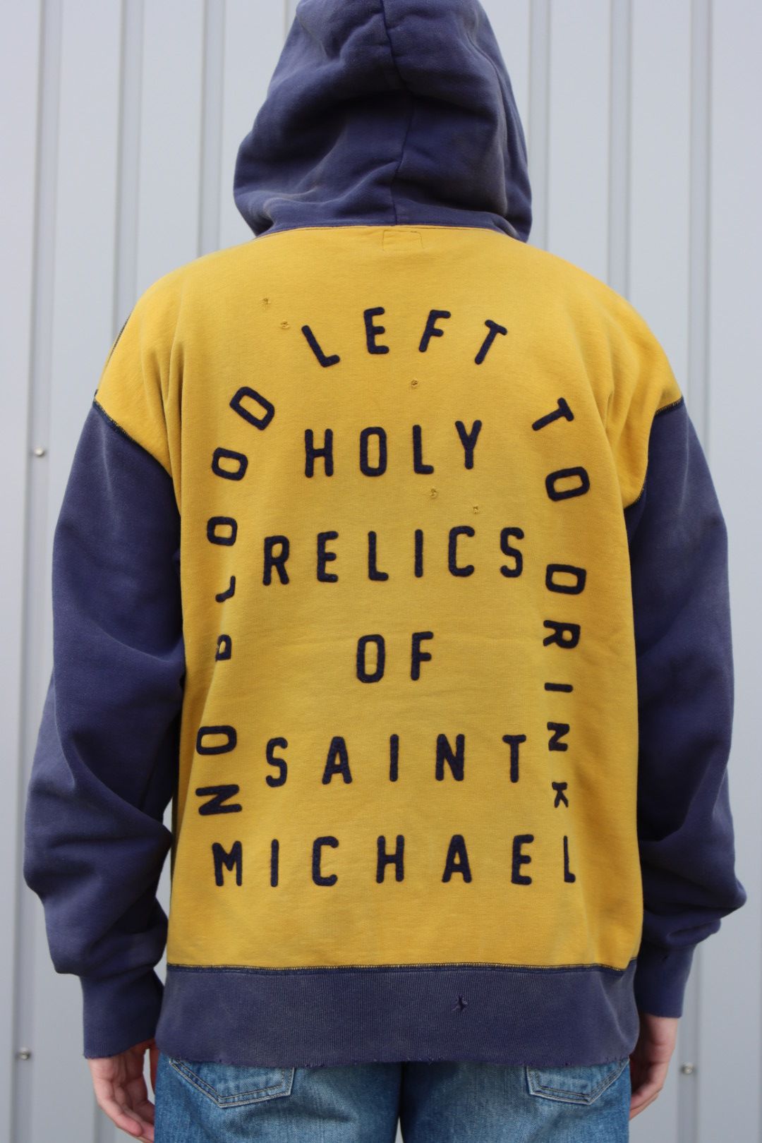 SAINT M×××××× フェルトフーディーYELLOW×NAVY style | 2073 | MARK