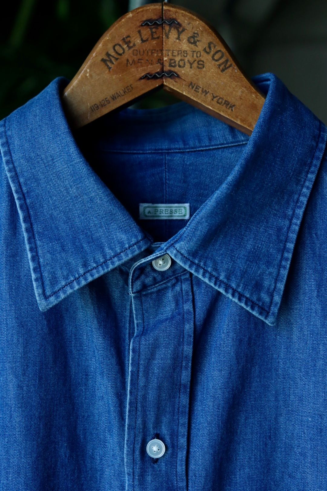 A.PRESSE - アプレッセ23AW Washed Denim Shirt (23AAP-02-08H)INDIGO