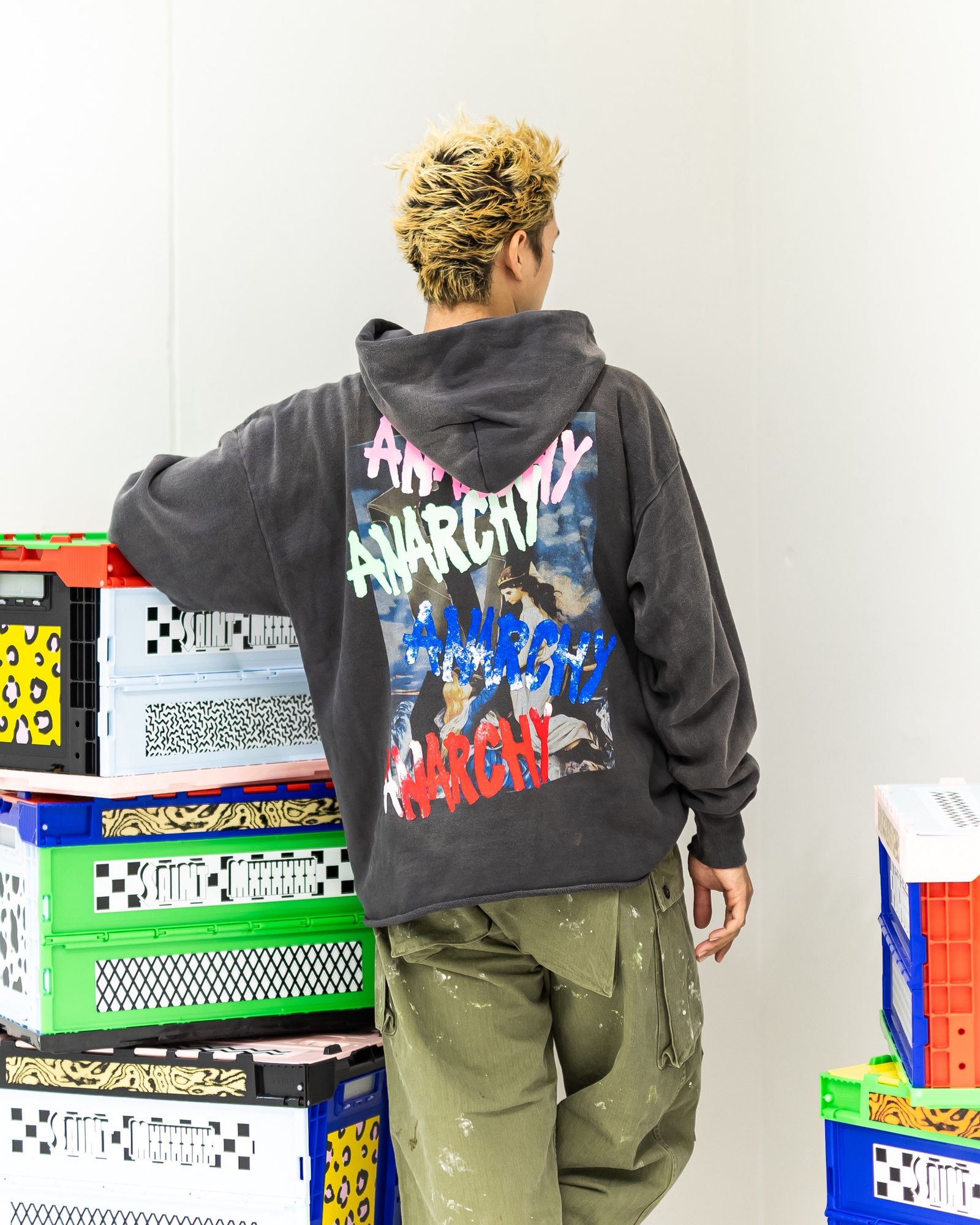 SAINT M×××××× - セントマイケル HOODIE ANARCHY(SM-HR1-0000-119