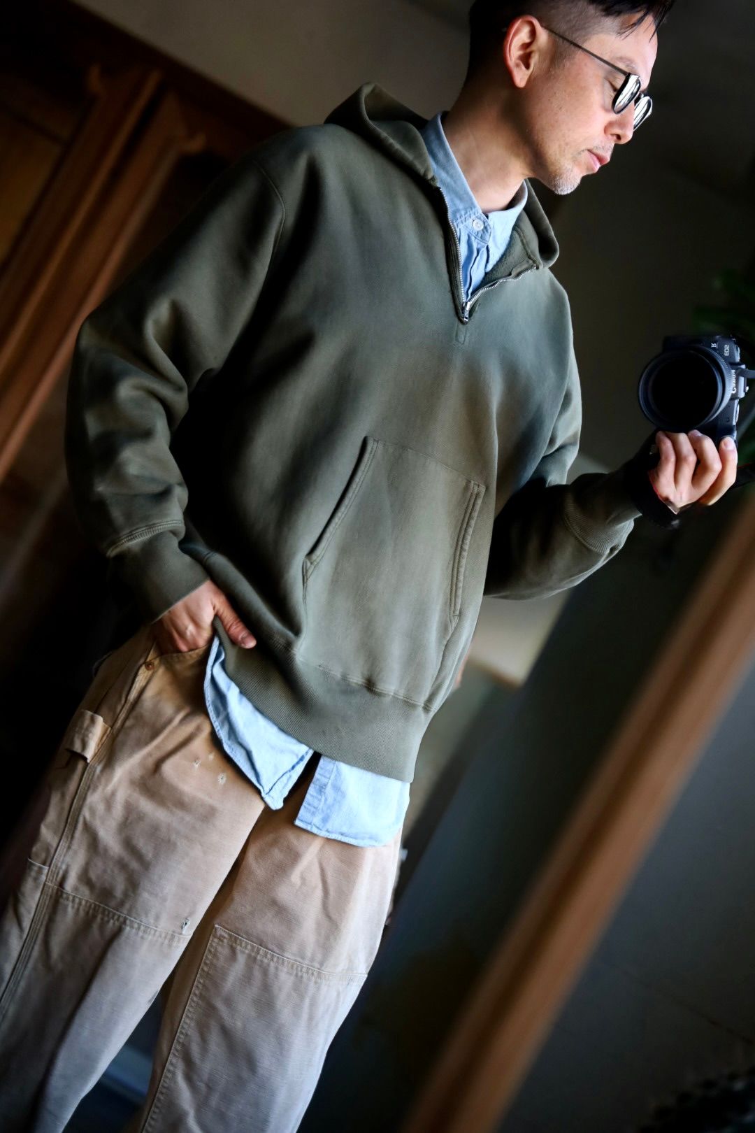 A.PRESSE - アプレッセ Vintage Half Zip Sweat Hoodie(25SAP-05-07K