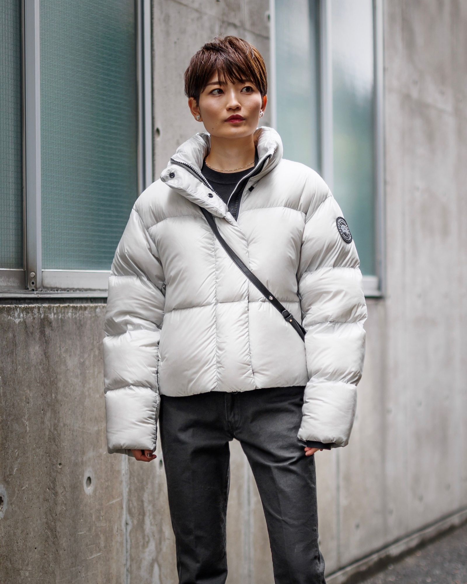 カナダグース 新作Cypress Cropped Puffer Black Label style.2024.10