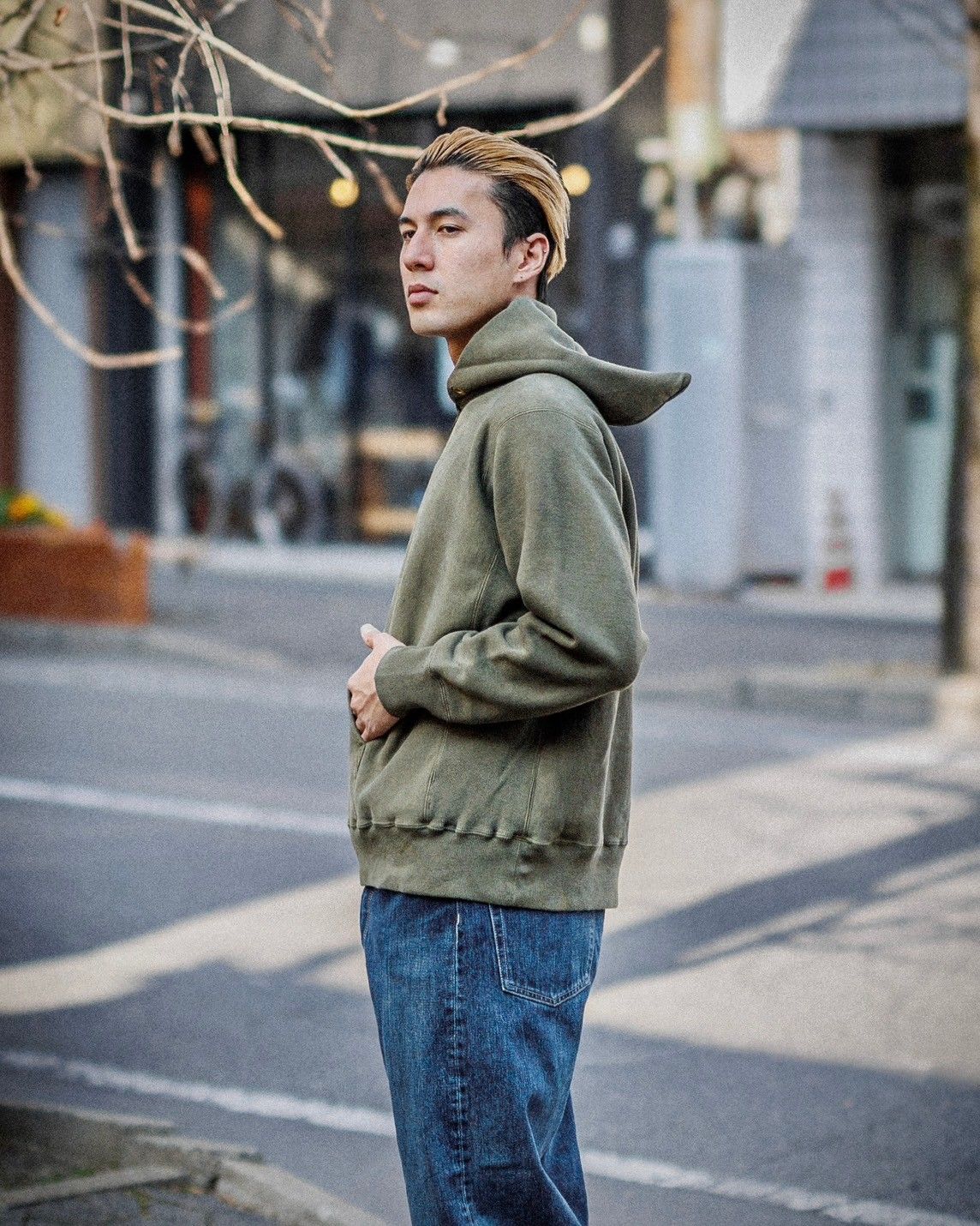 A.PRESSE Vintage Half Zip Sweat Hoodie(OLIVE) 1月25日(土)新作発売