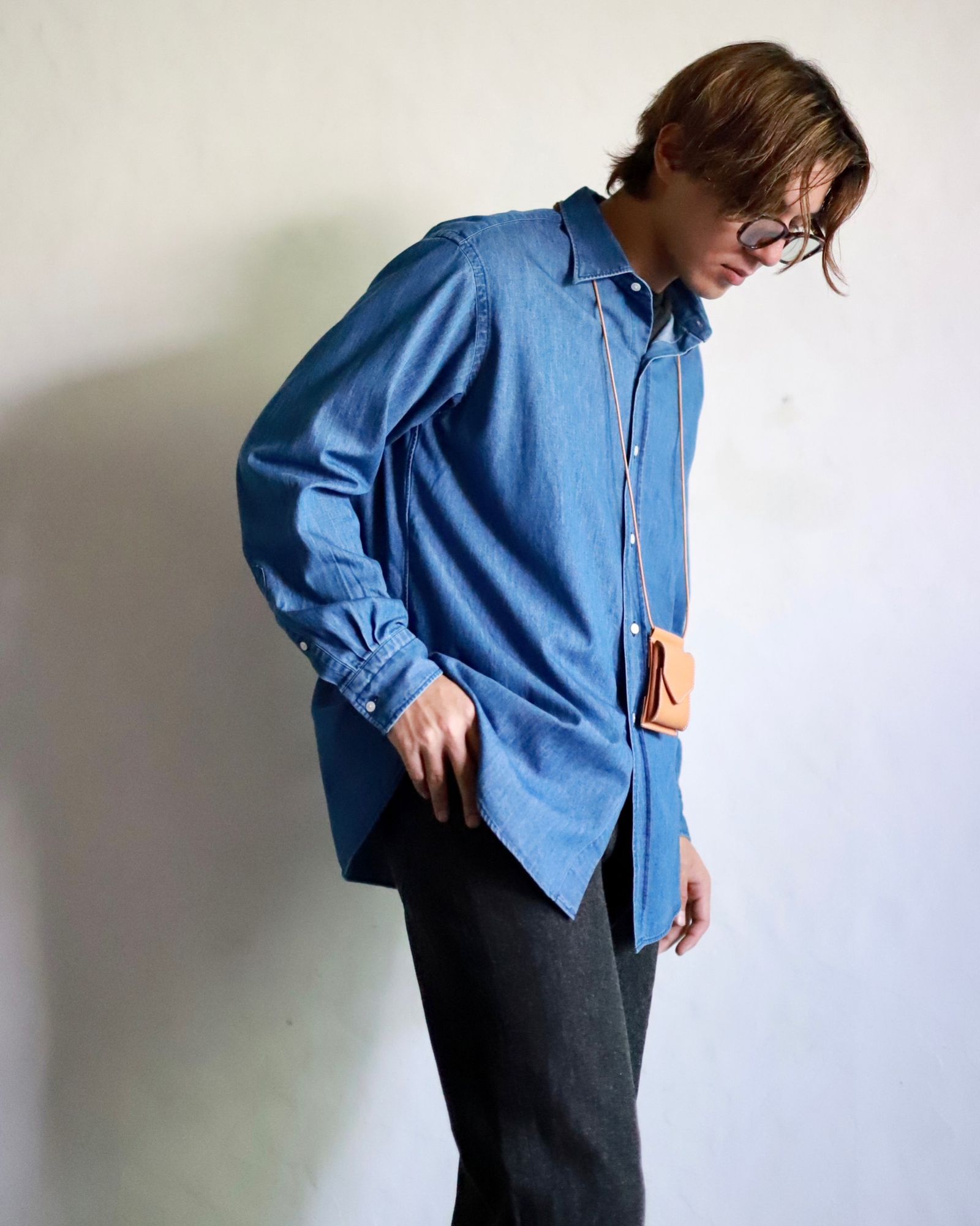 A.PRESSE - アプレッセ23AW Washed Denim Shirt (23AAP-02-08H)INDIGO