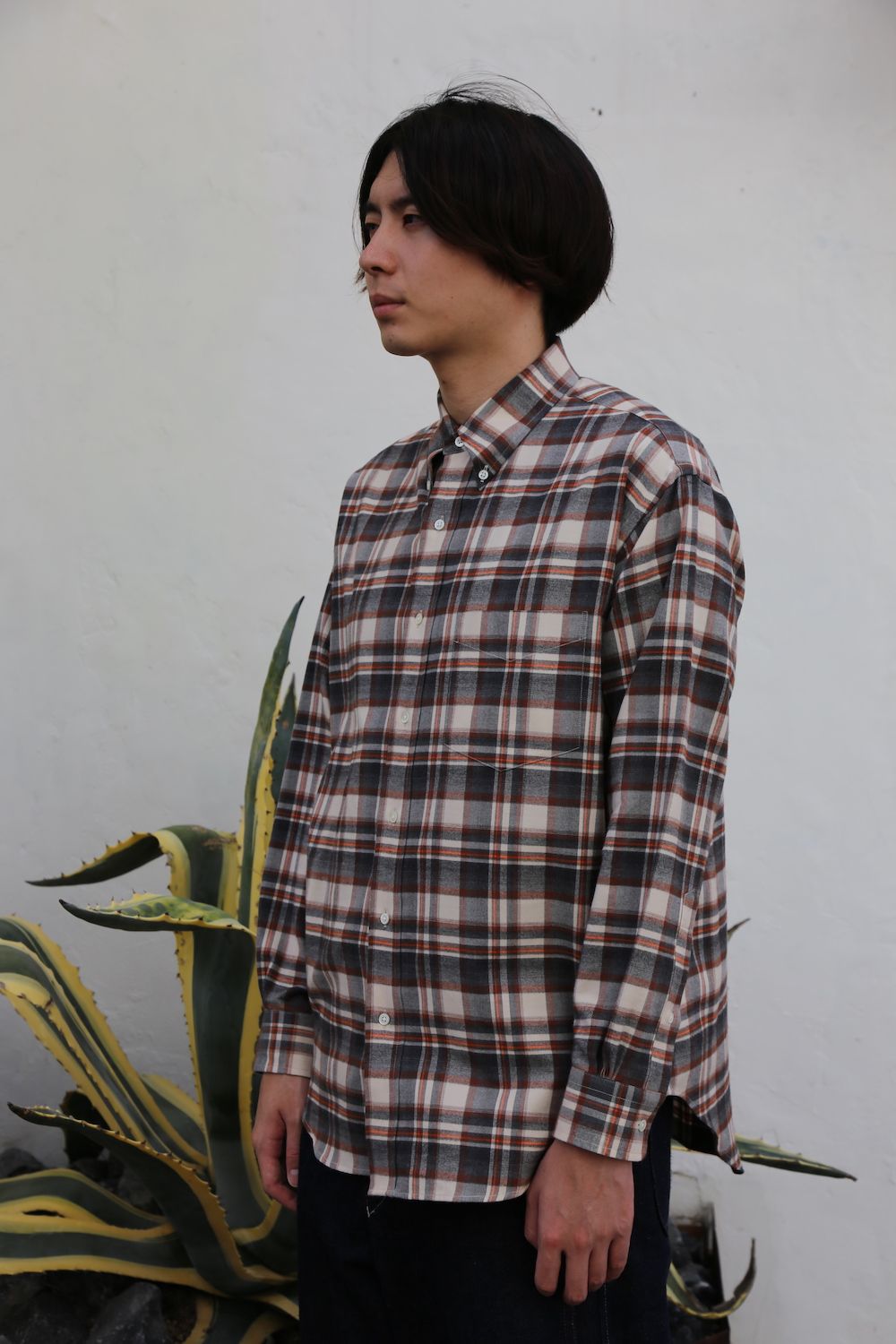 Graphpaper2020AW 新作THOMAS MASON for GP Check B.D Box Shirt style