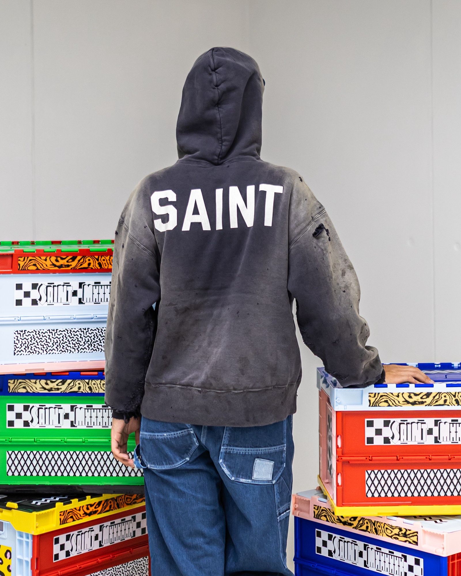 SAINT Mxxxxxx ベルベルジンコラボ BB_DBL FACE HOODIE/SAINT (BLACK