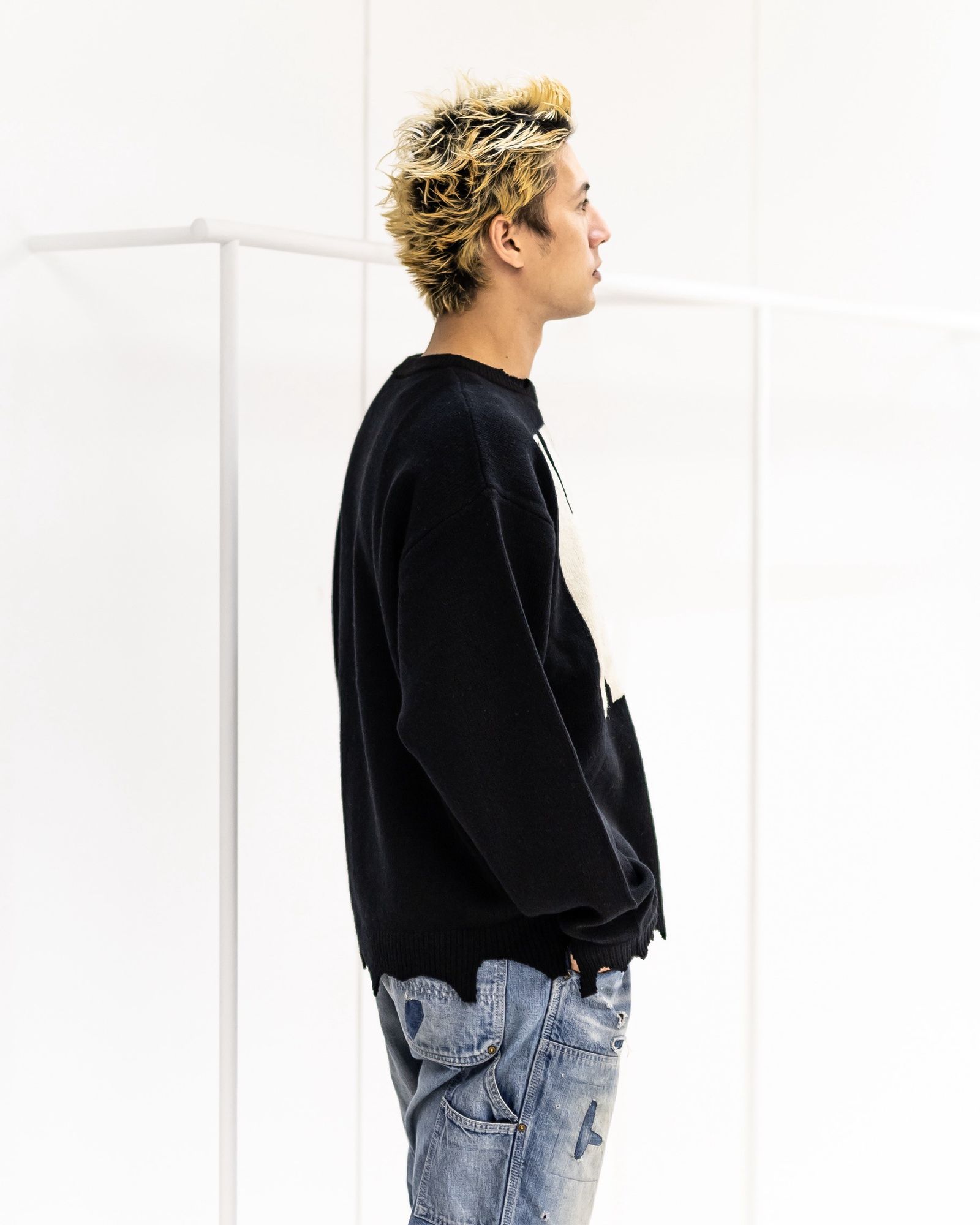 SAINT M×××××× - セントマイケル KLF_CREW NECK KNIT/KLF/BLACK(SM-HR1